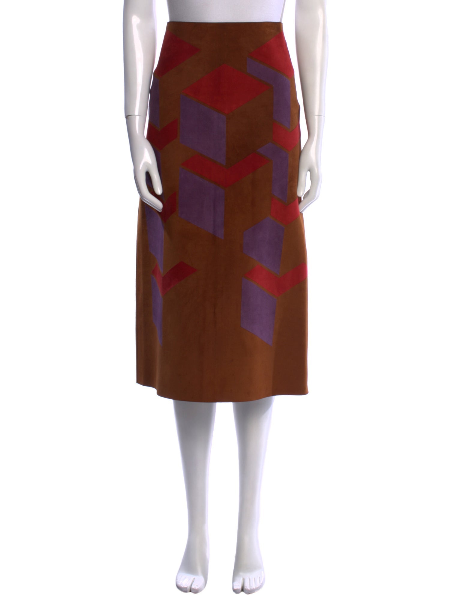 Bottega Veneta Calf Leather Midi Length Skirt