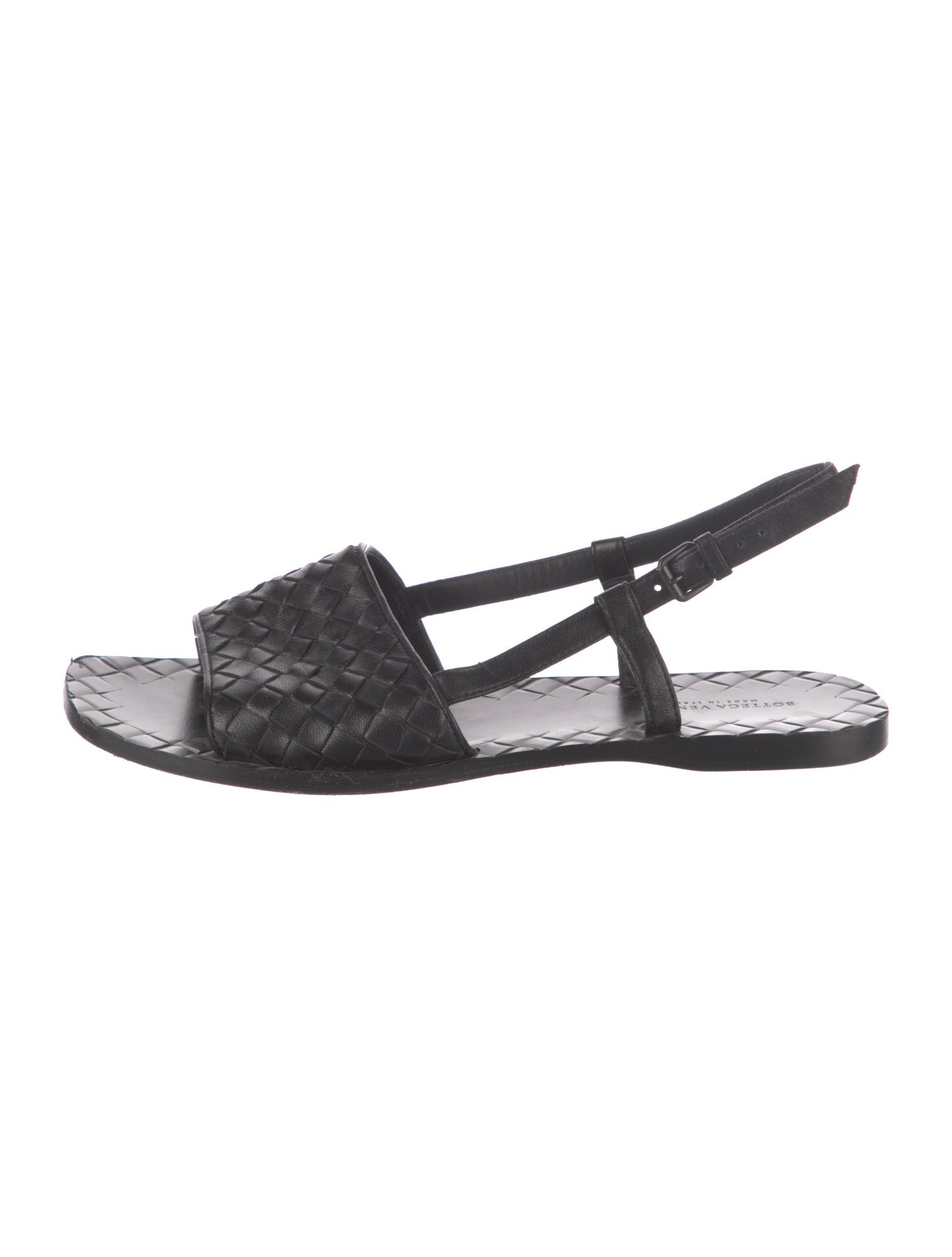 Bottega Veneta Intrecciato Weave Leather Slingback Sandals