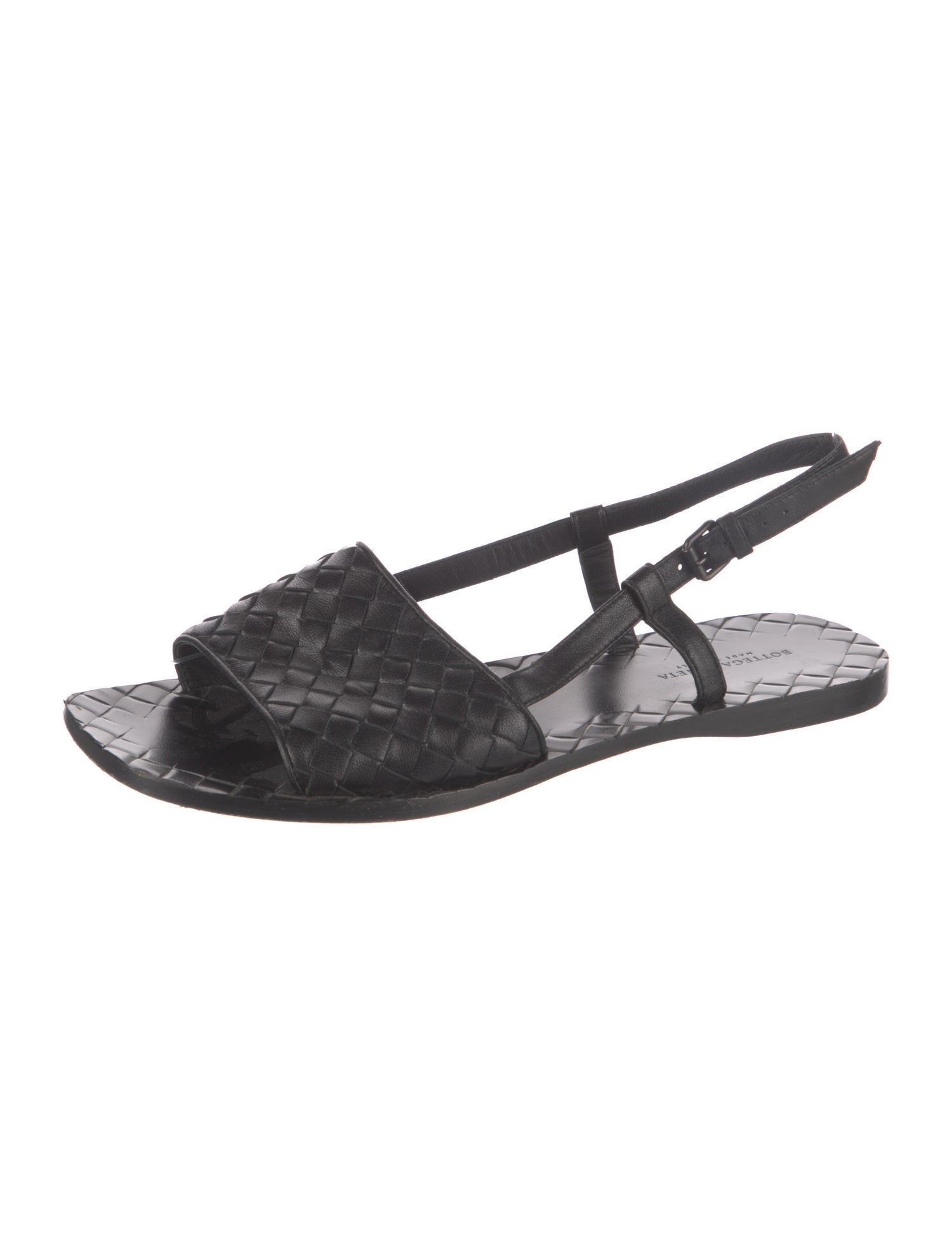 Bottega Veneta Intrecciato Weave Leather Slingback Sandals