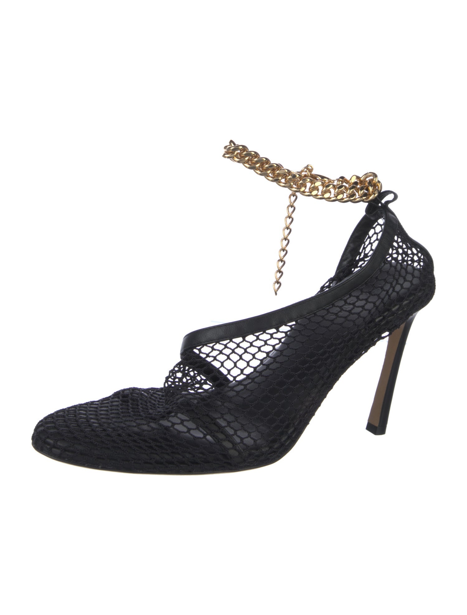 Bottega Veneta Chain-Link Accent Mesh Pumps