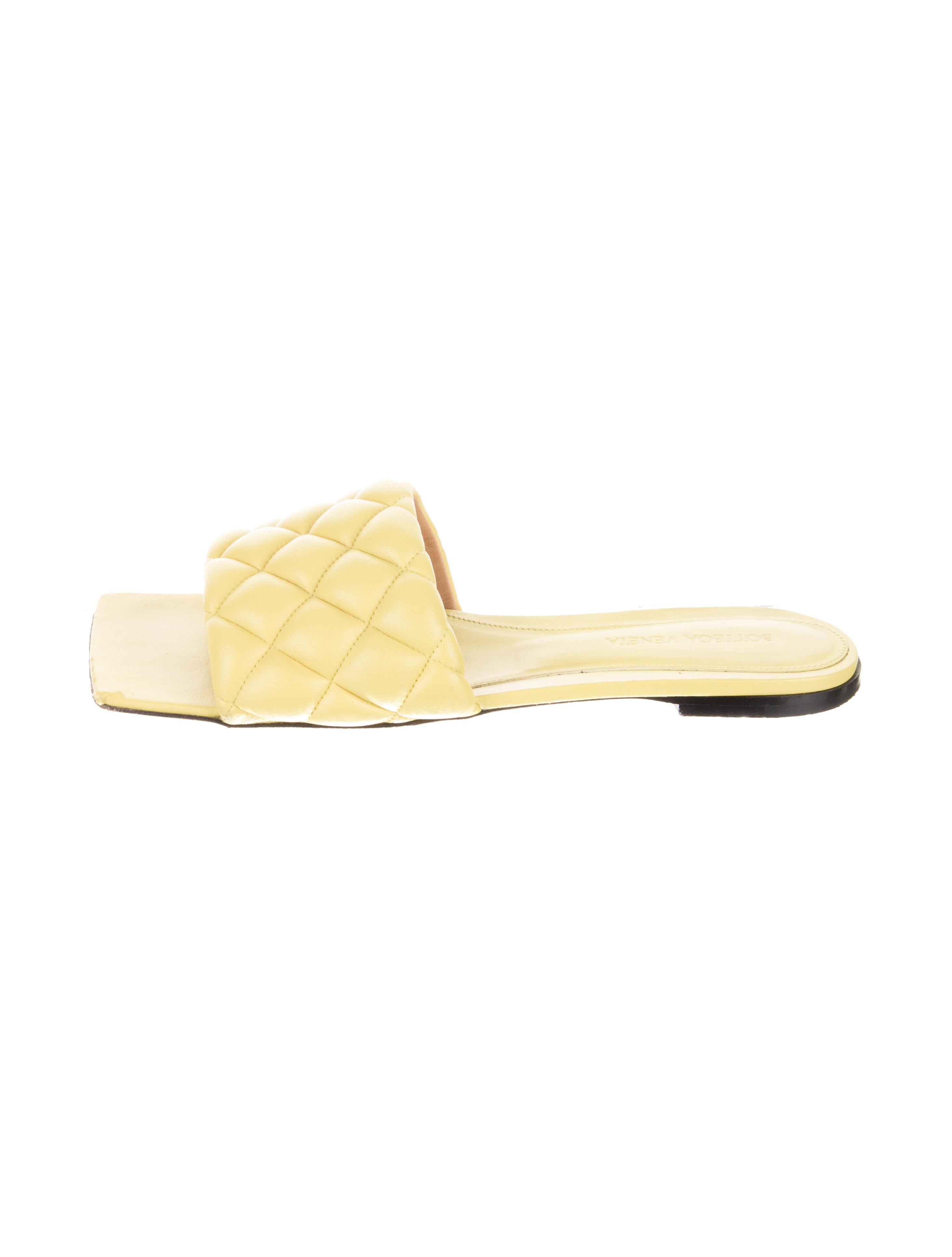 Bottega Veneta Quilted Pattern Leather Slides