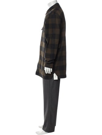 Bottega Veneta Plaid Print Overcoat