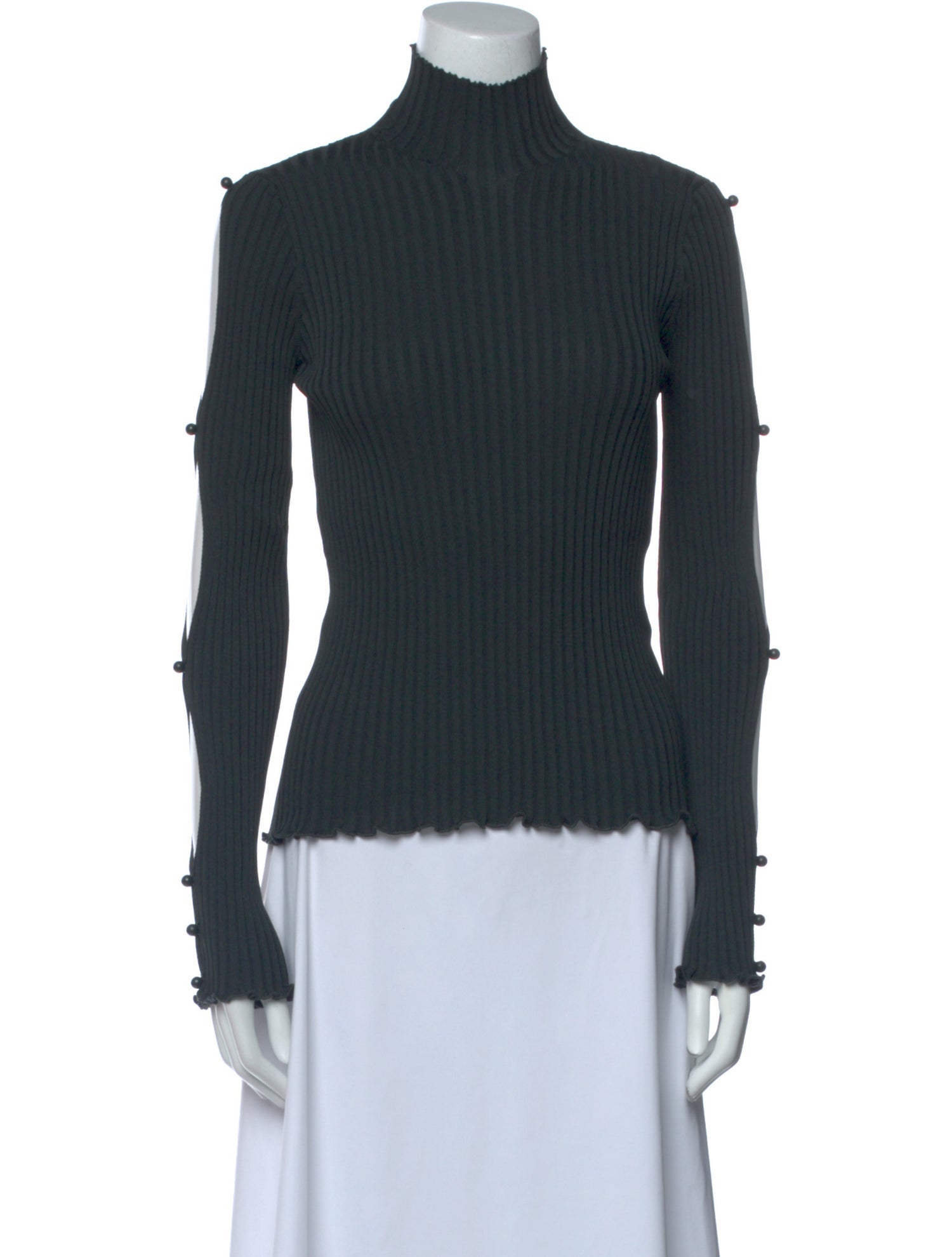 Bottega Veneta Mock Neck Long Sleeve Blouse
