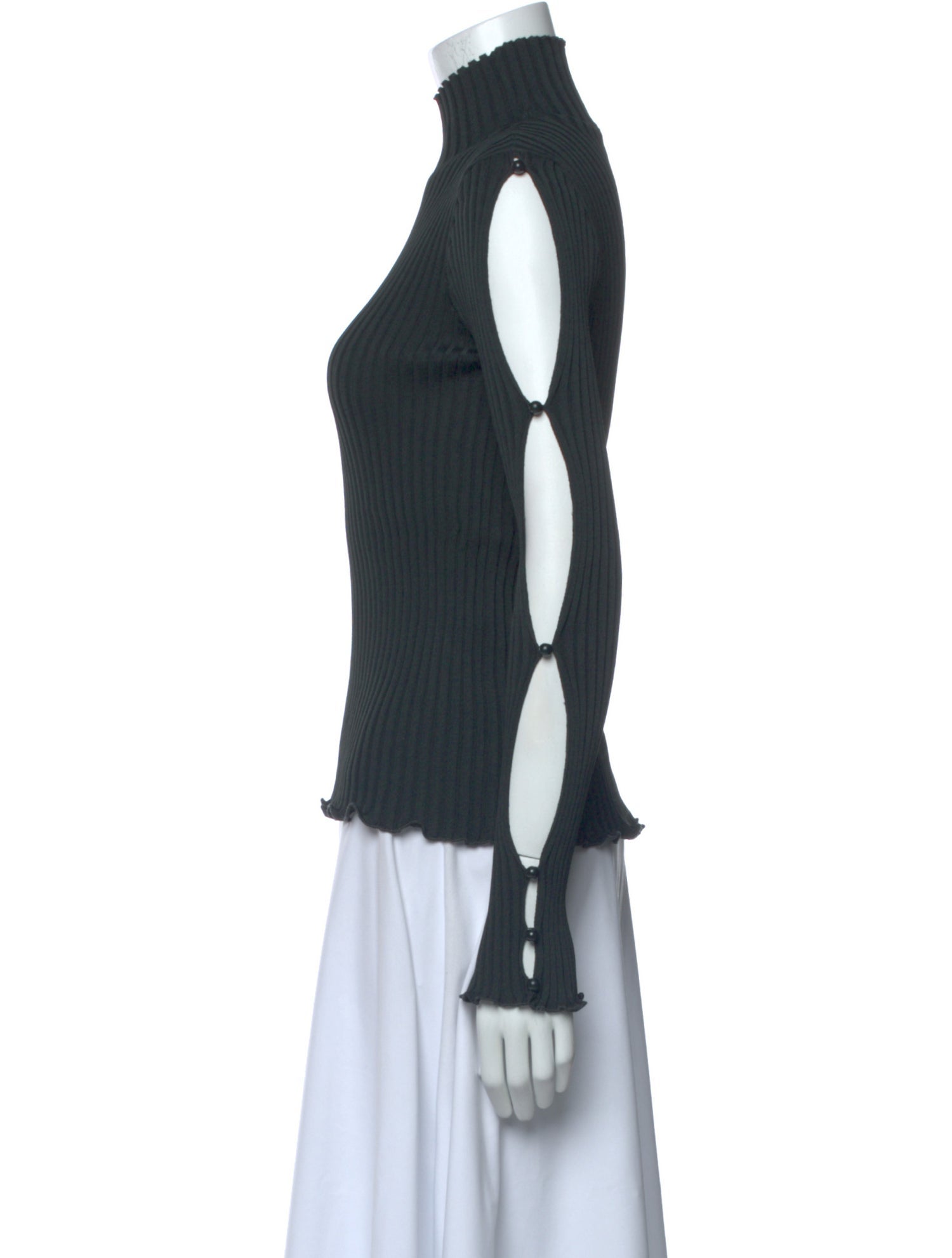 Bottega Veneta Mock Neck Long Sleeve Blouse