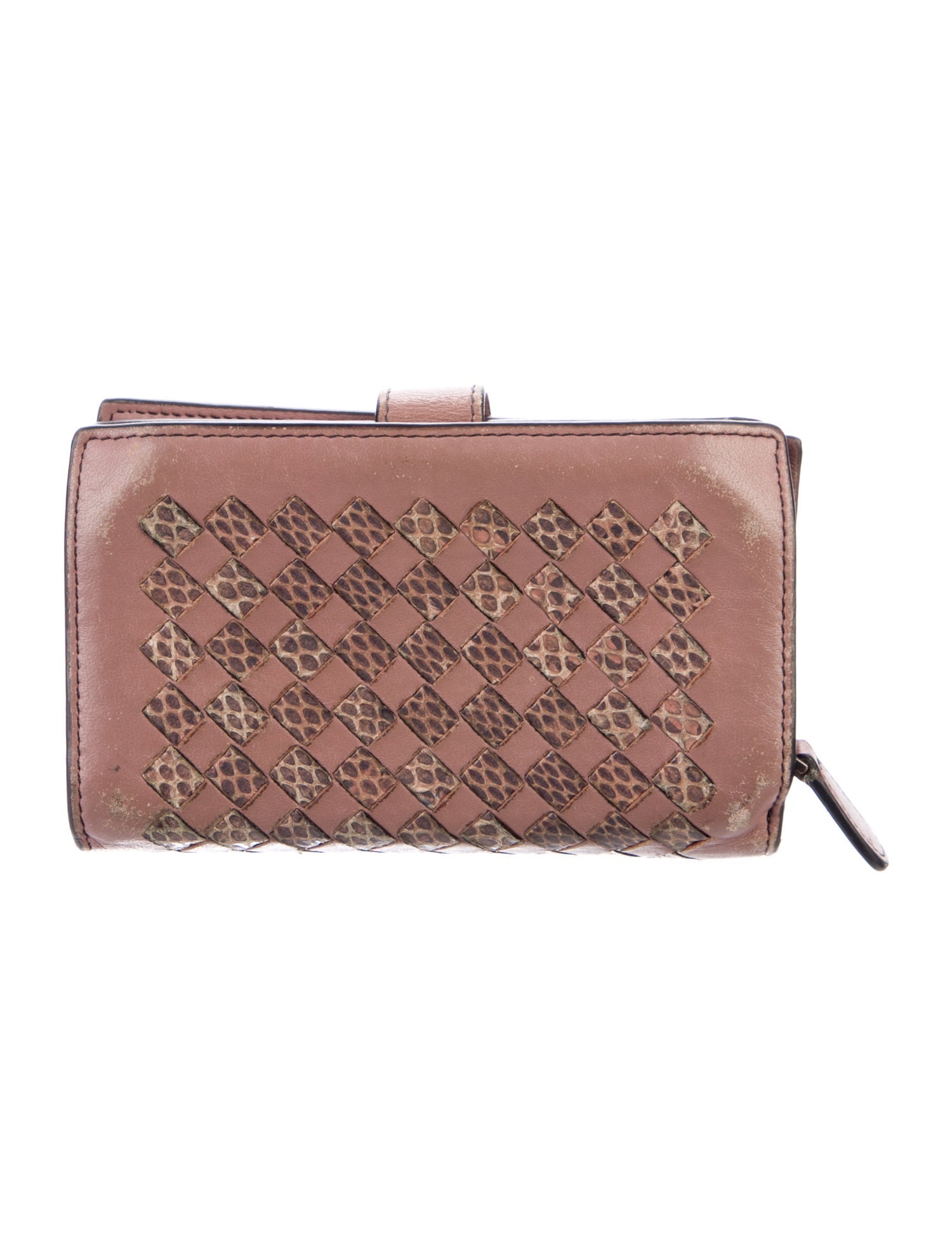 Bottega Veneta Ayers-Trimmed Intrecciato Weave French Purse