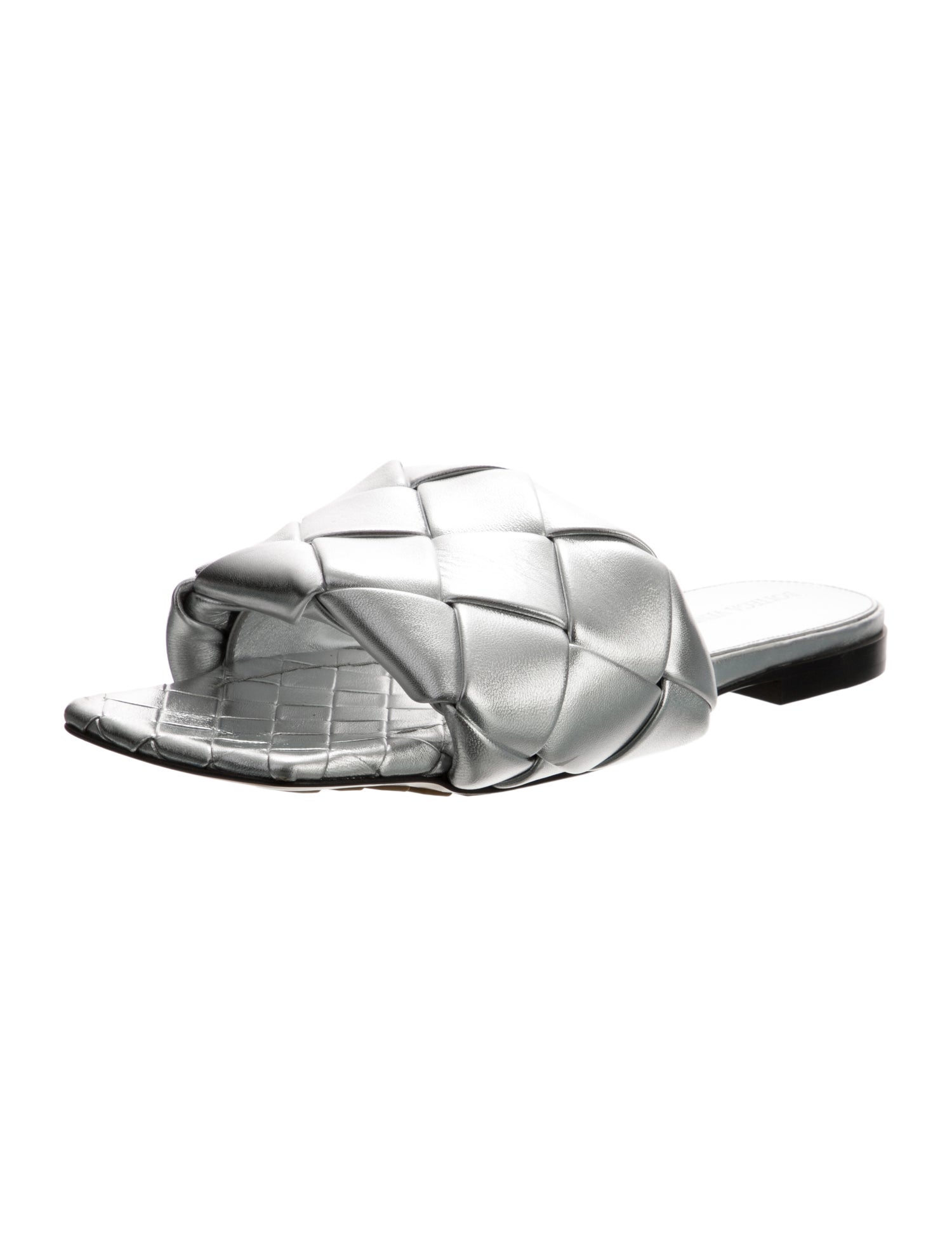 Bottega Veneta Intrecciato Weave Leather Slides