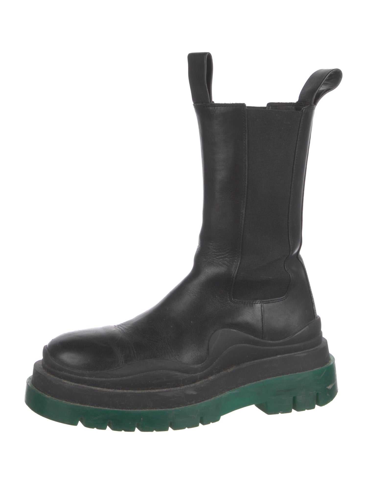 Bottega Veneta Leather Colorblock Pattern Chelsea Boots