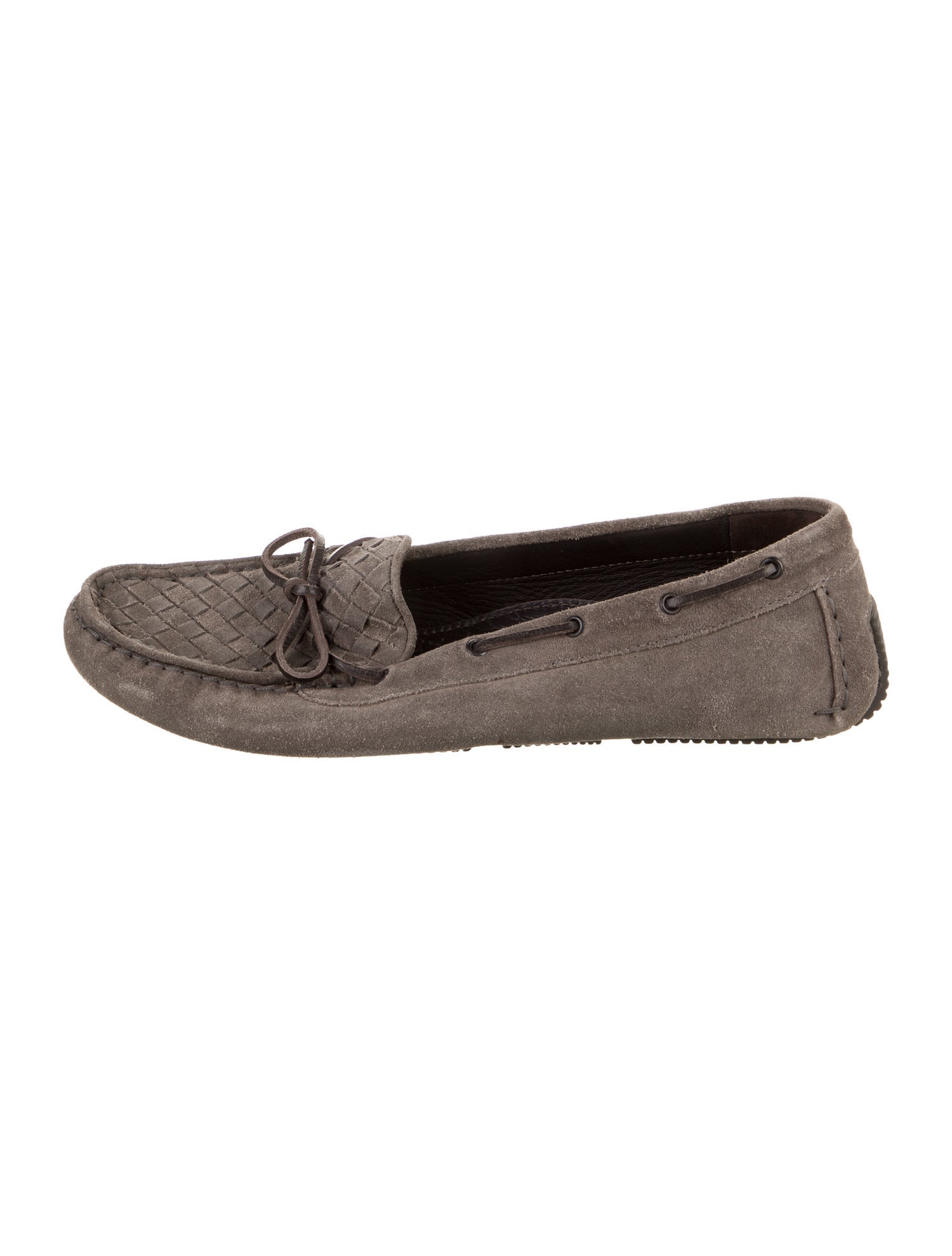 Bottega Veneta Intrecciato Weave Suede Moccasins