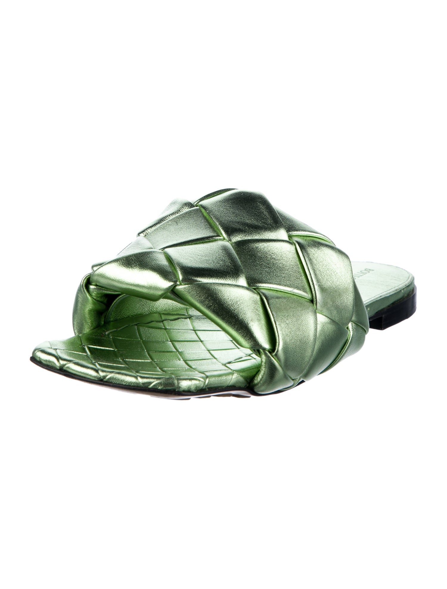 Bottega Veneta Intrecciato Weave Leather Slides