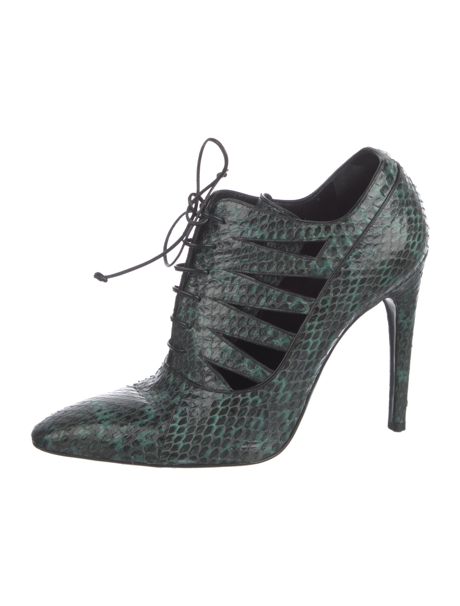 Bottega Veneta Python Animal Print Lace-Up Boots