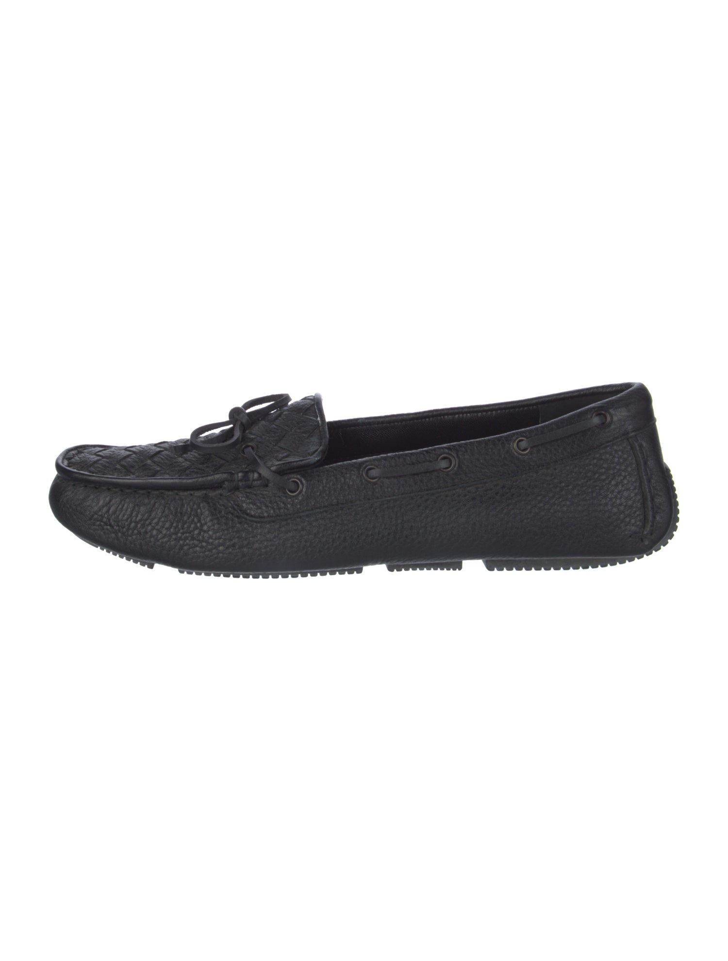 Bottega Veneta Intrecciato Weave Leather Moccasins