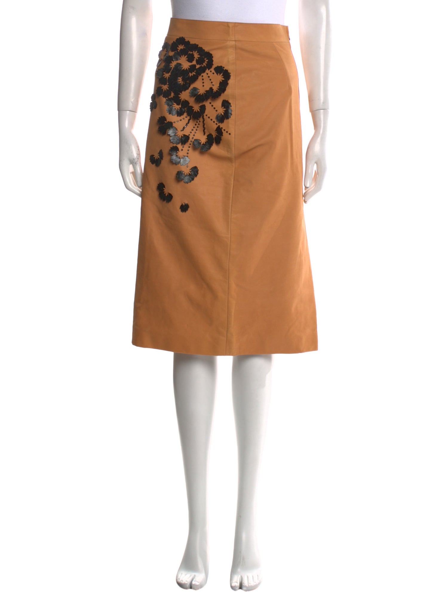 Bottega Veneta Calf Leather Knee-Length Skirt