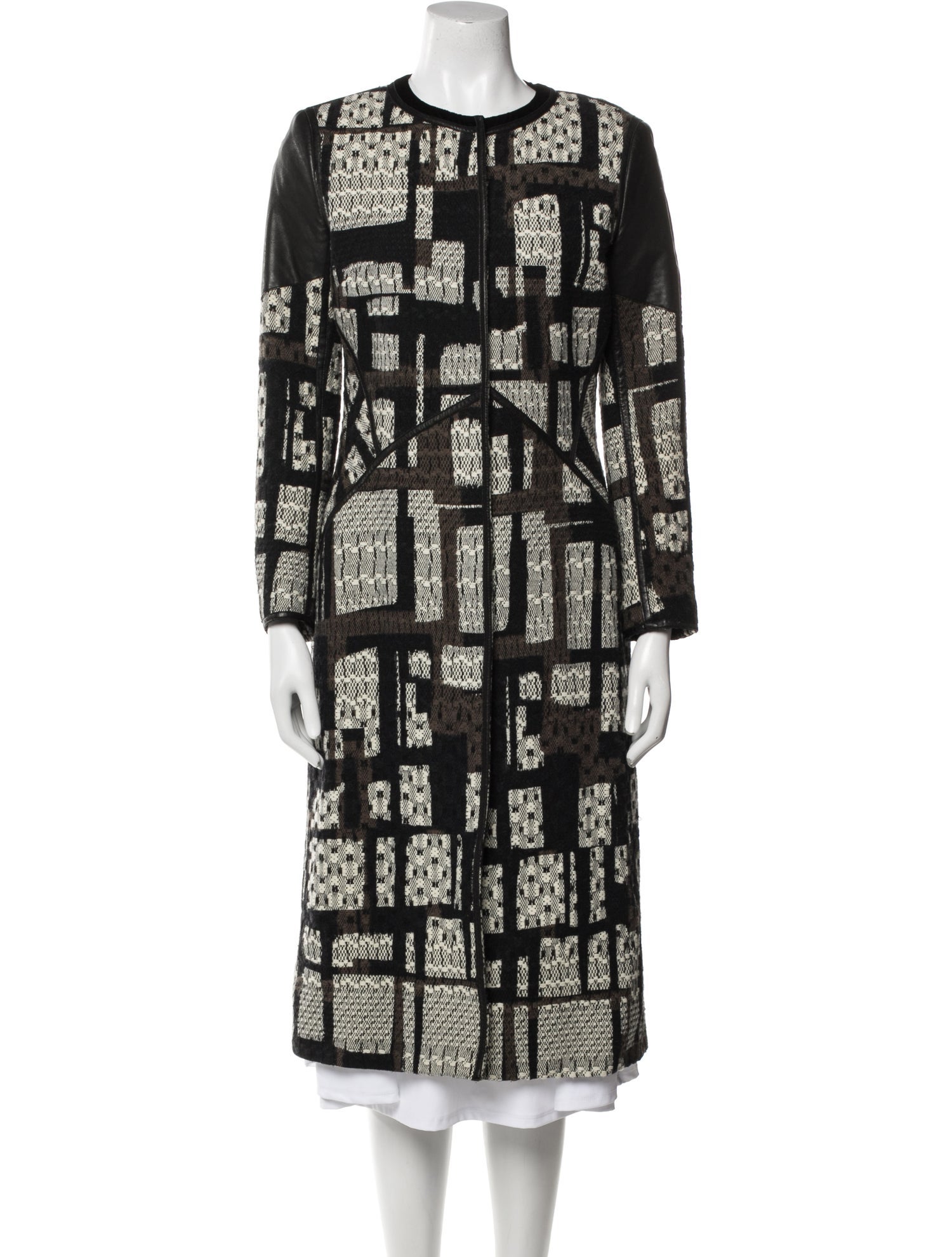 Bottega Veneta Wool Printed Fur Coat