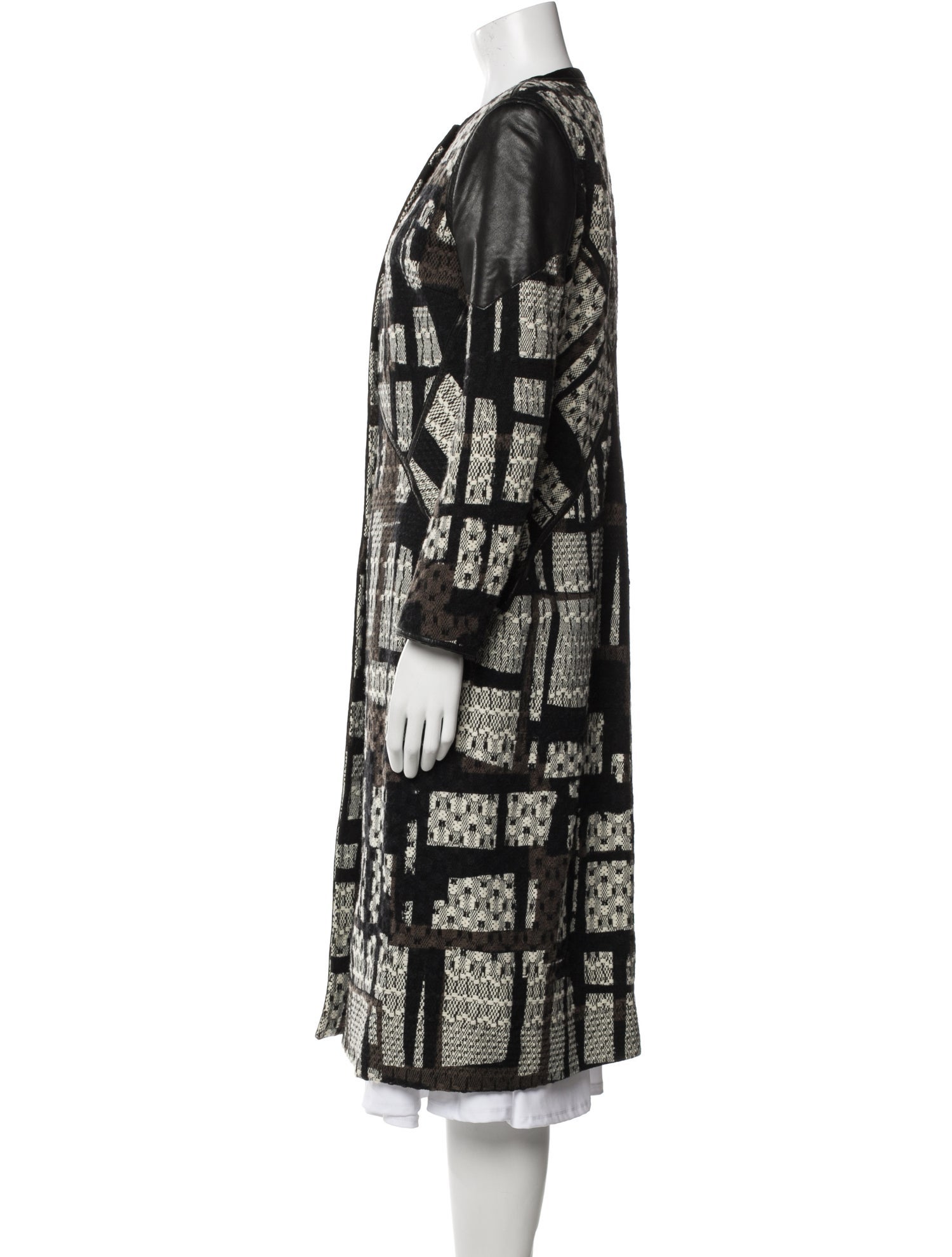 Bottega Veneta Wool Printed Fur Coat