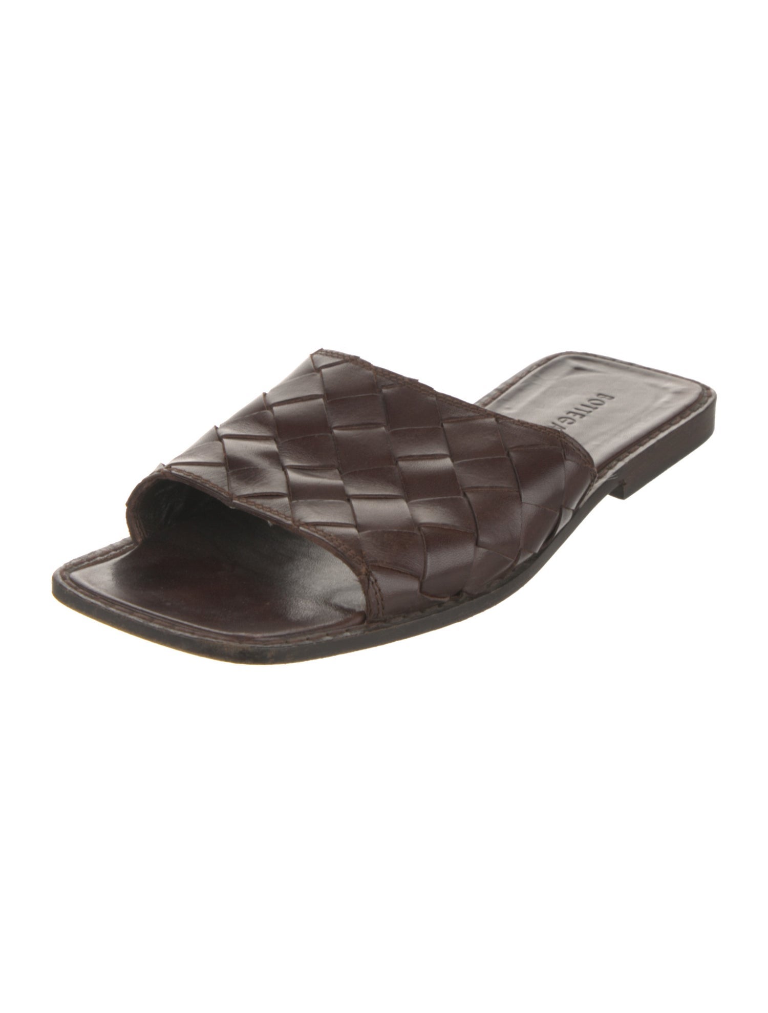 Bottega Veneta Intrecciato Weave Leather Slides