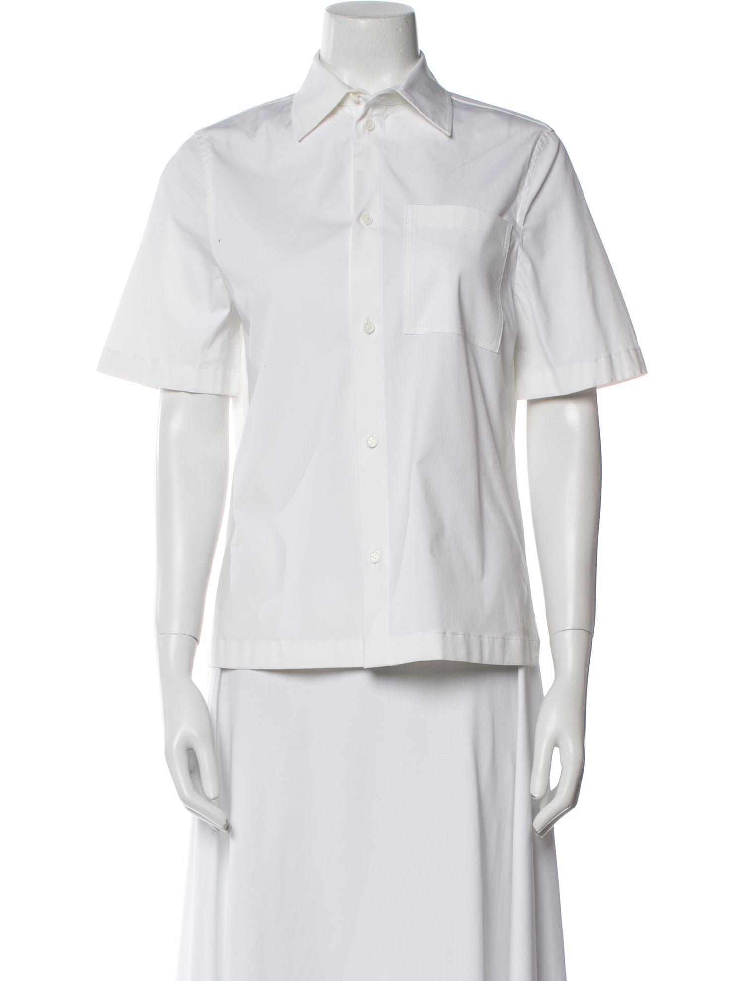 Bottega Veneta Short Sleeve Button-Up Top