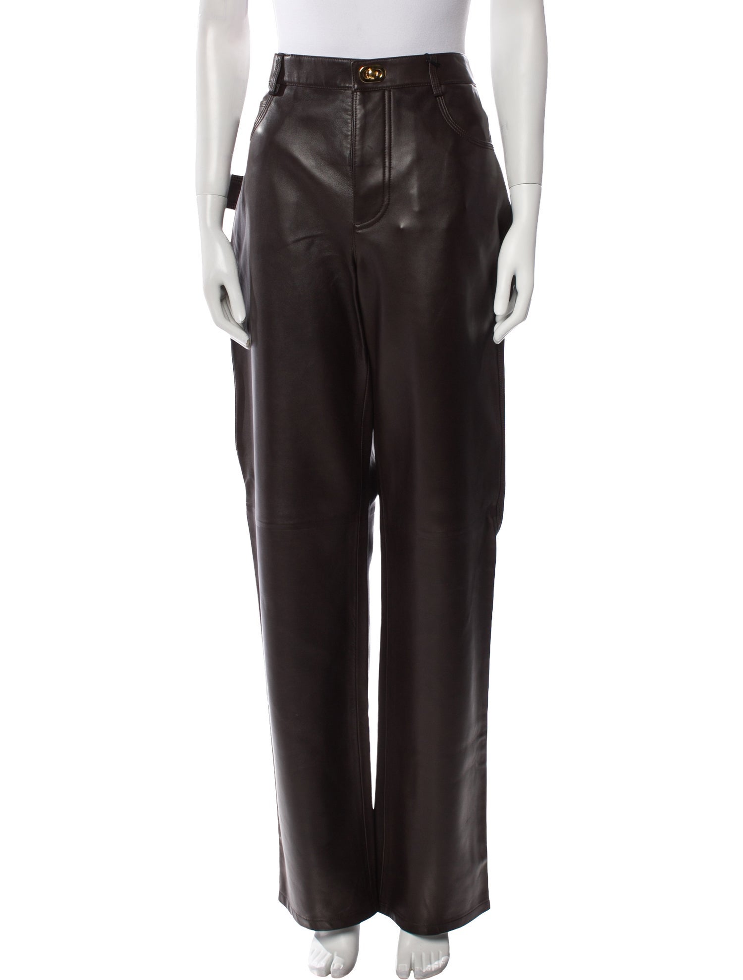 Bottega Veneta Leather Wide Leg Pants w/ Tags