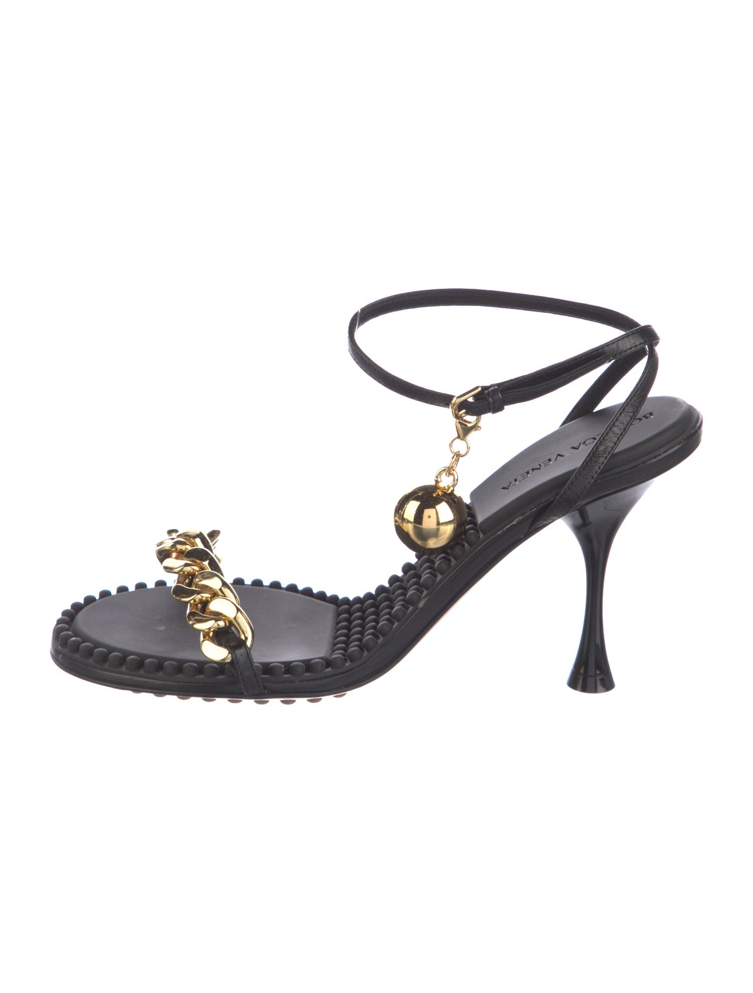 Bottega Veneta Leather Chain-Link Accents Sandals