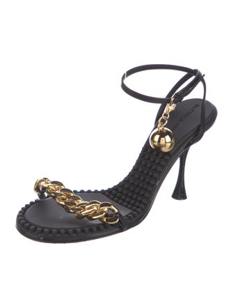 Bottega Veneta Leather Chain-Link Accents Sandals