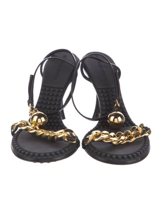 Bottega Veneta Leather Chain-Link Accents Sandals