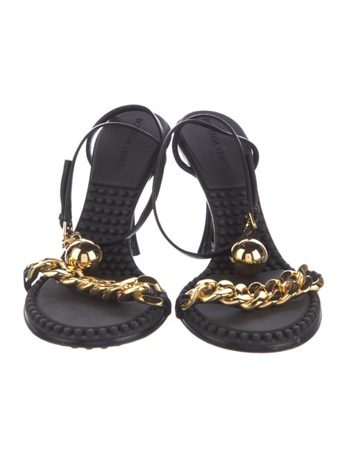 Bottega Veneta Leather Chain-Link Accents Sandals