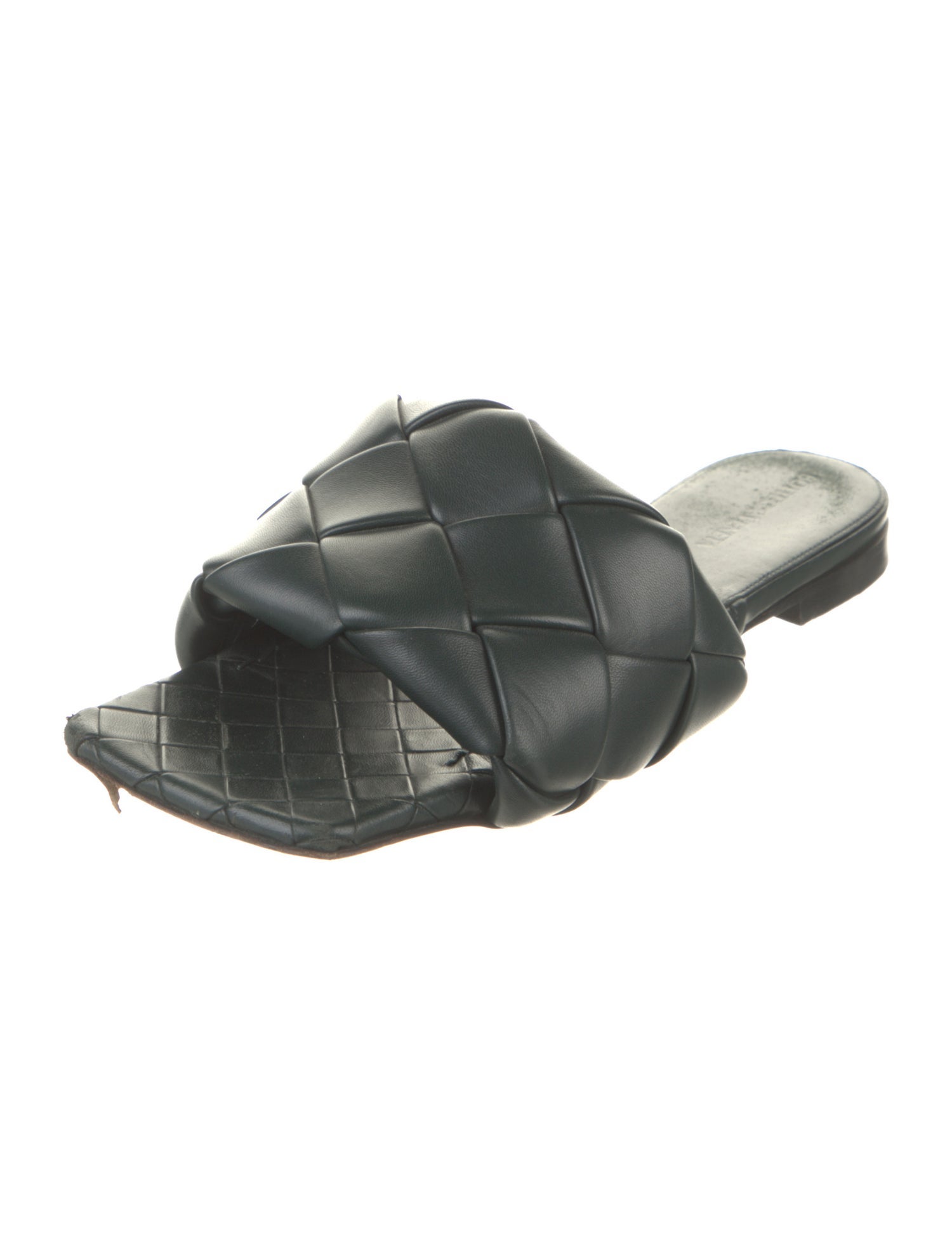 Bottega Veneta Intrecciato Weave Leather Slides