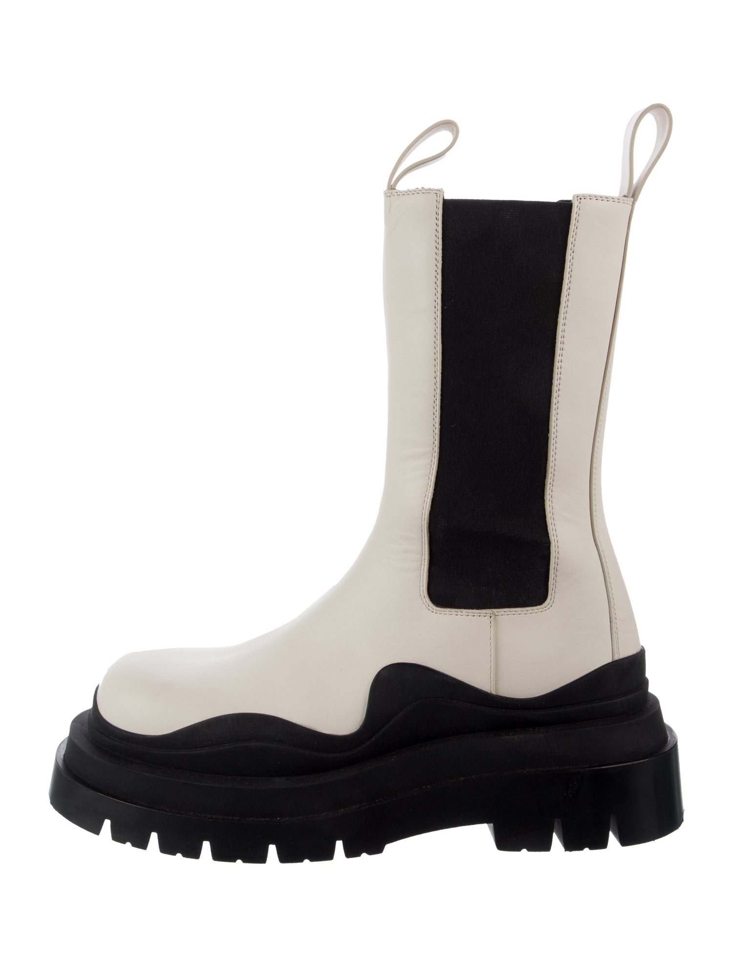 Bottega Veneta Leather Colorblock Pattern Chelsea Boots