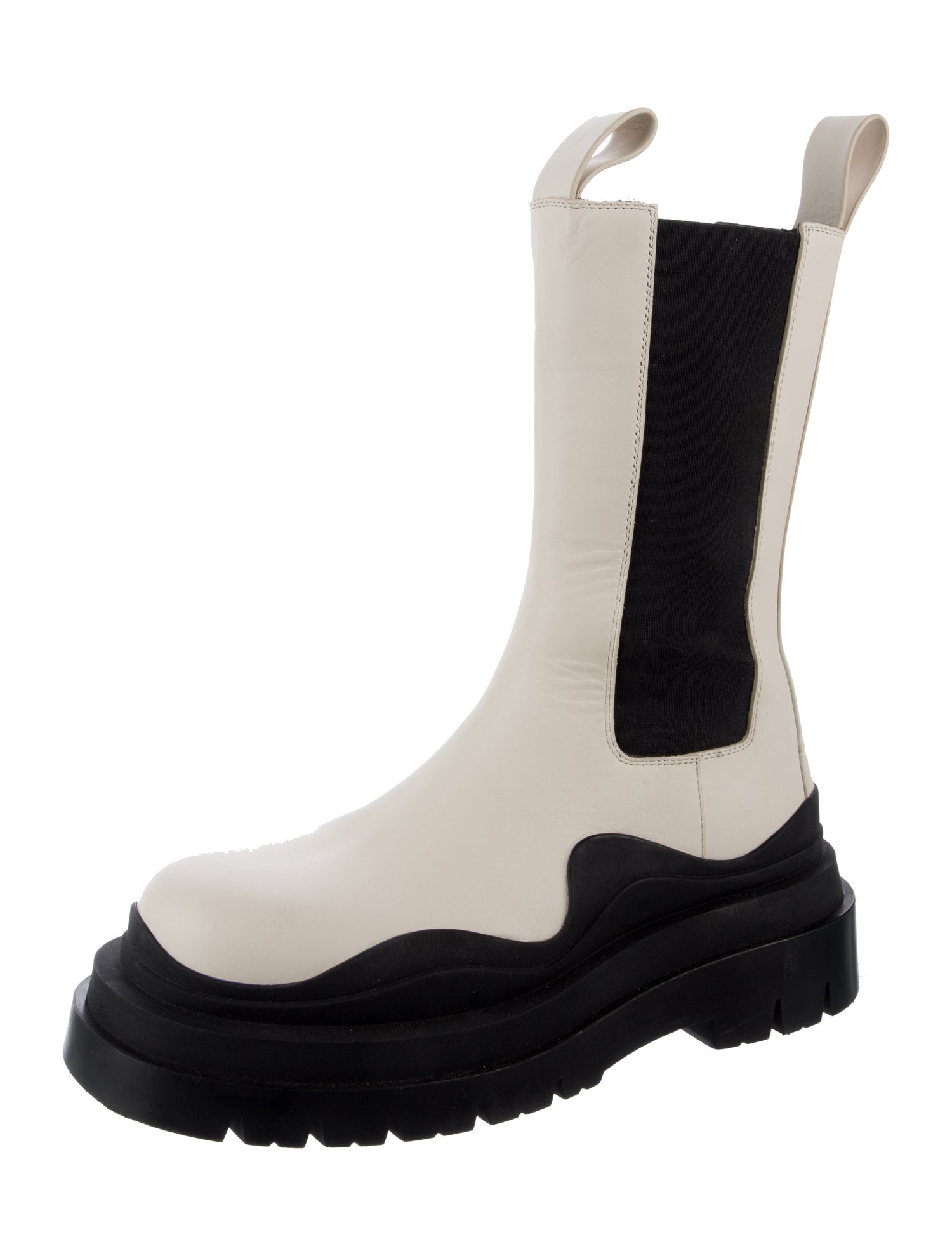 Bottega Veneta Leather Colorblock Pattern Chelsea Boots