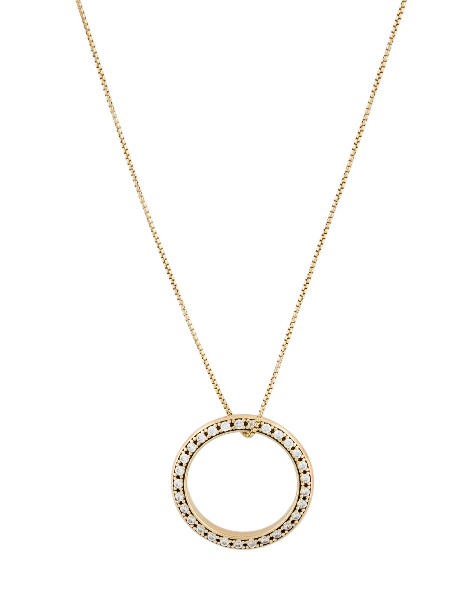 Bottega Veneta Cubic Zirconia Ring Pendant Necklace
