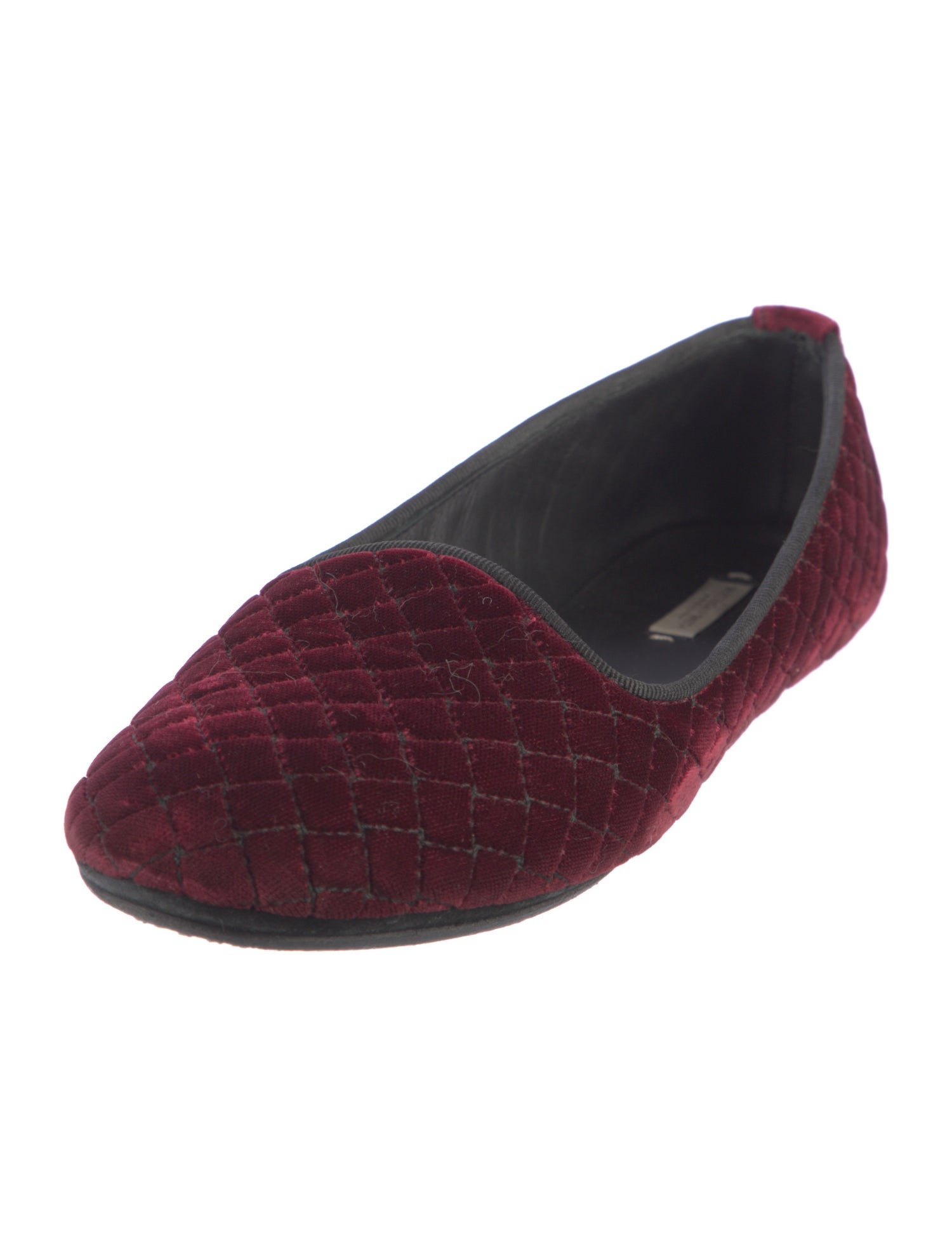 Bottega Veneta Quilted Pattern Velvet Flats