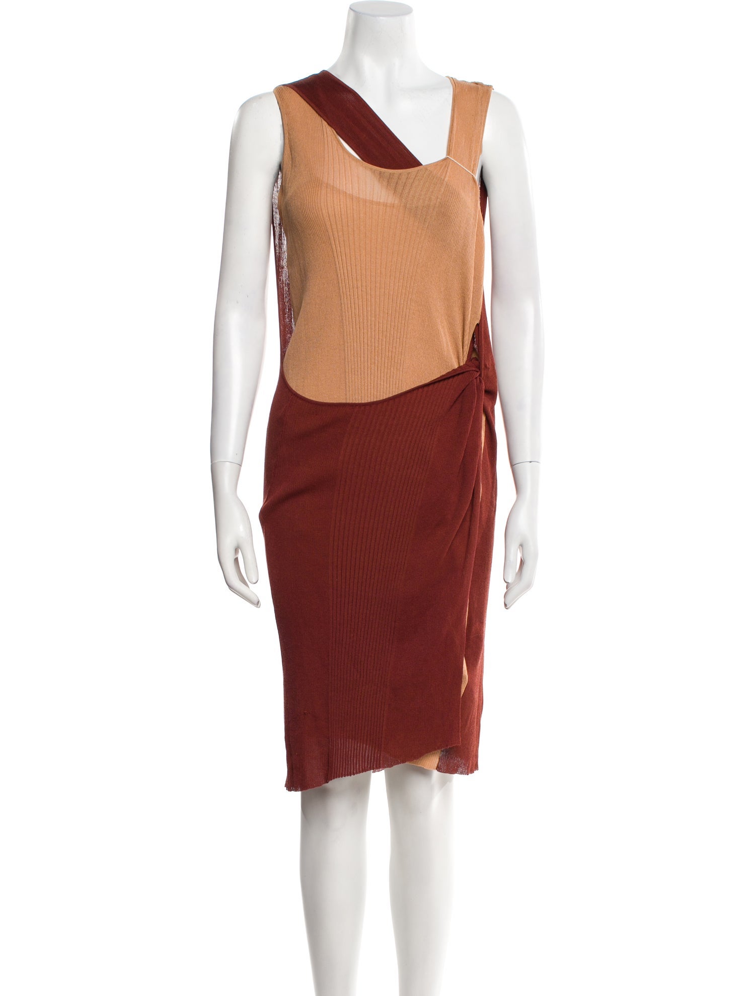 Bottega Veneta Colorblock Pattern Knee-Length Dress w/ Tags