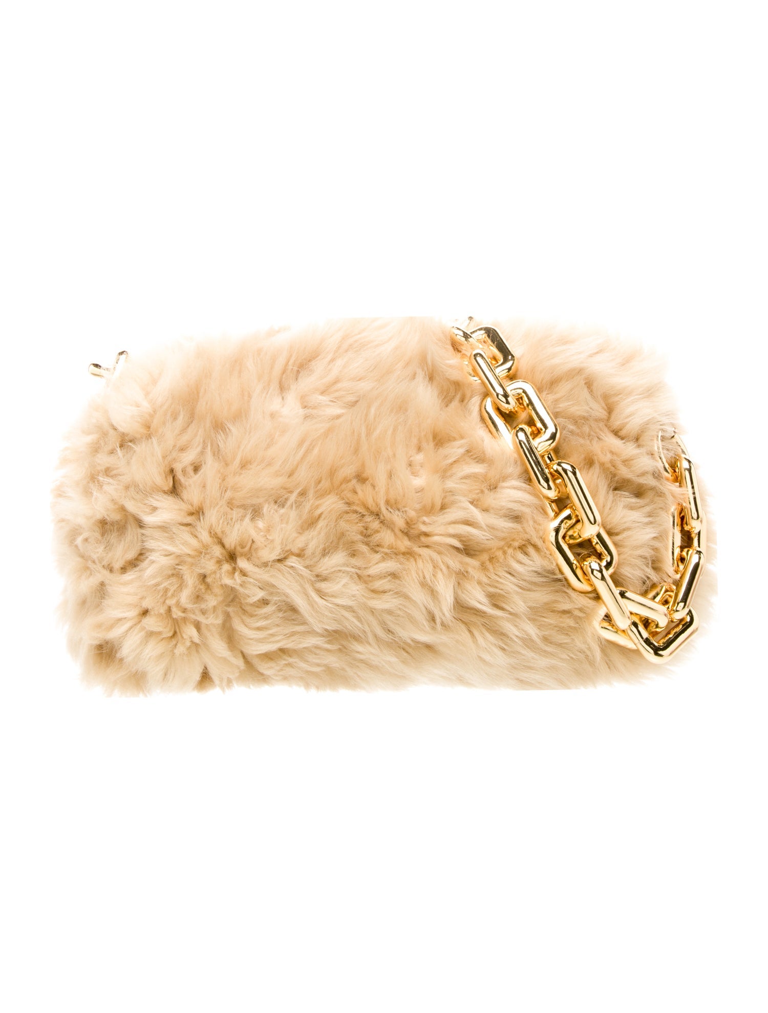 Bottega Veneta Shearling Chain Pouch