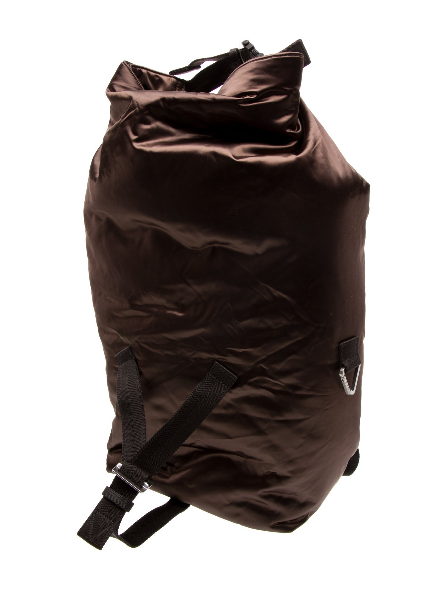 Bottega Veneta Satin Fold Over Buckle Detachable Waist Backpack Technical Satin