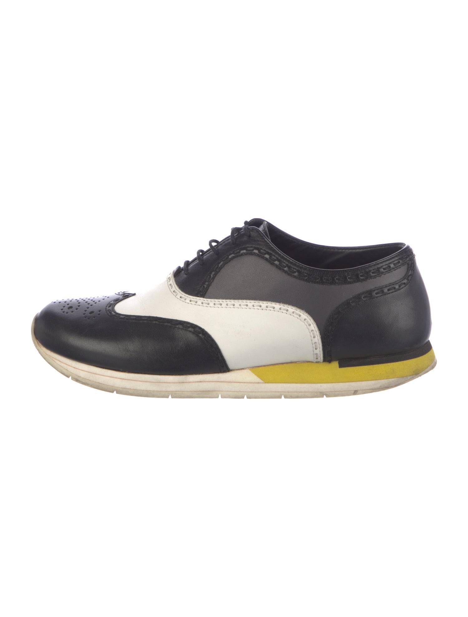 Bottega Veneta Leather Colorblock Pattern Athletic Sneakers