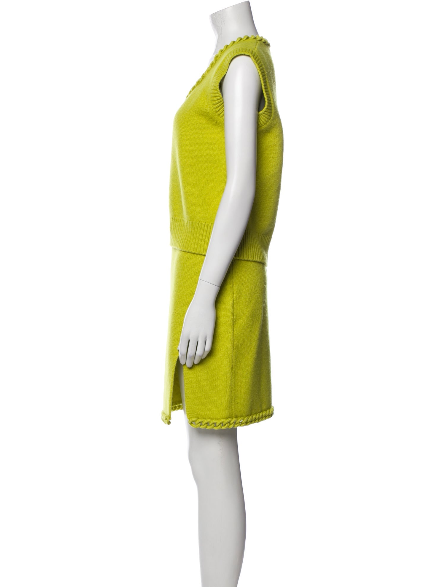 Bottega Veneta Wool Chain-Link Accents Skirt Set