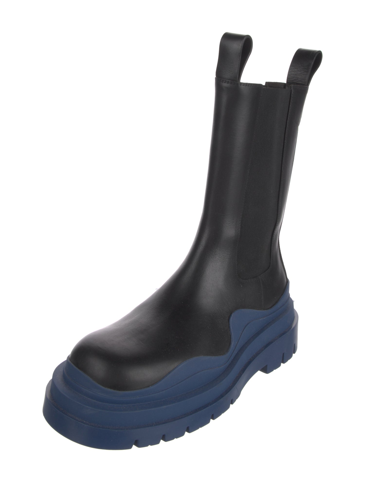 Bottega Veneta Leather Colorblock Pattern Rain Boots