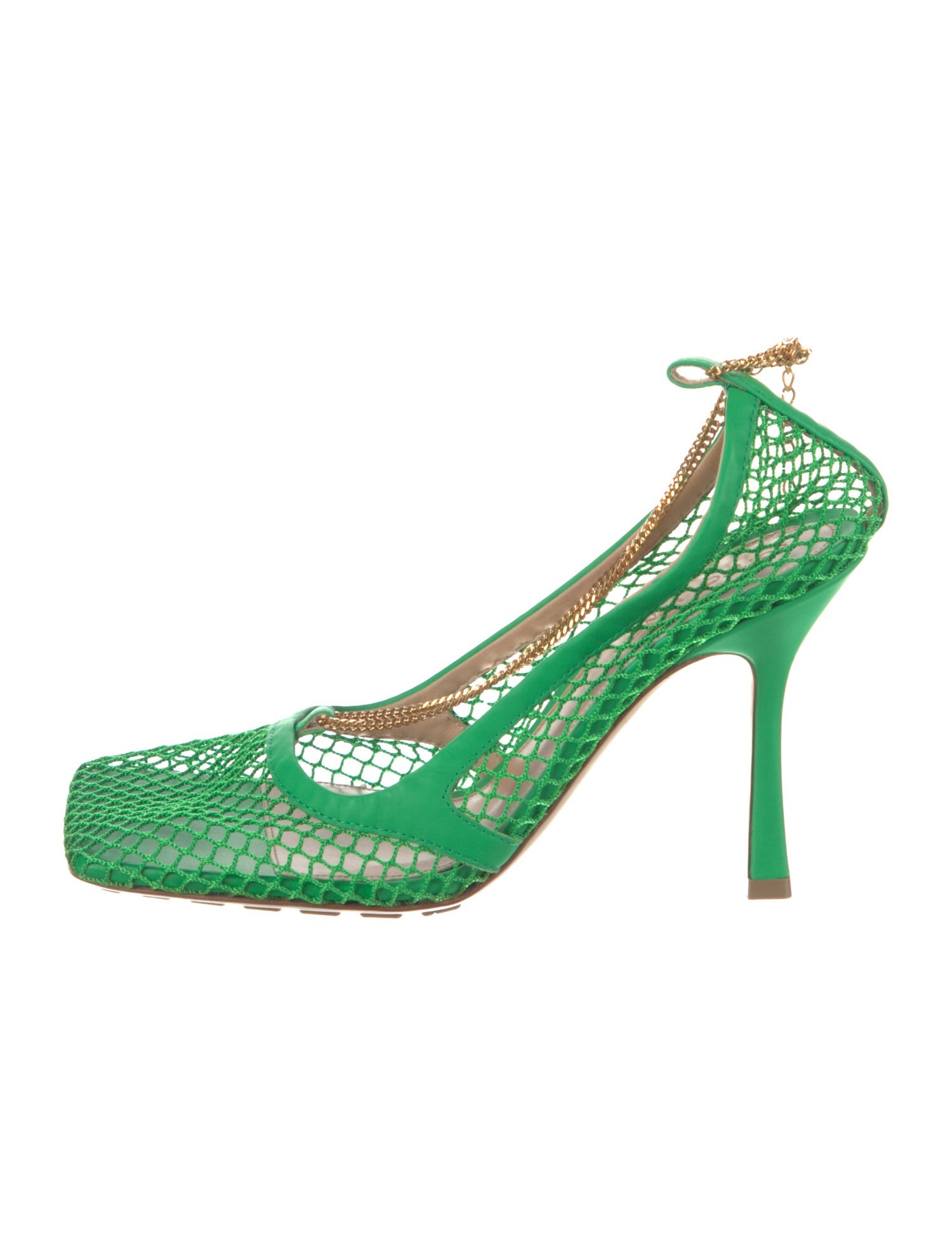 Bottega Veneta Mesh Chain-Link Accents Slingback Pumps