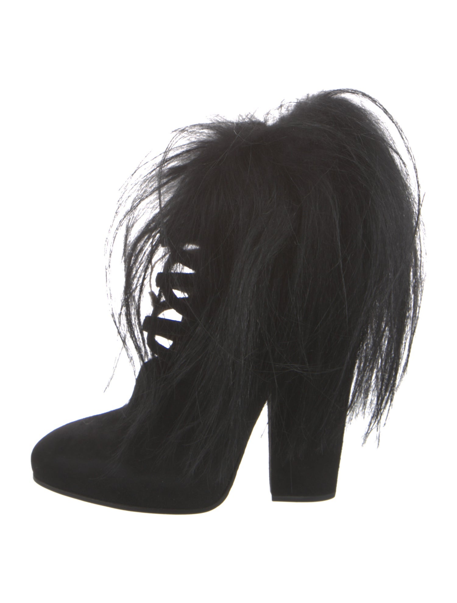 Bottega Veneta Suede Fur Trim Pumps