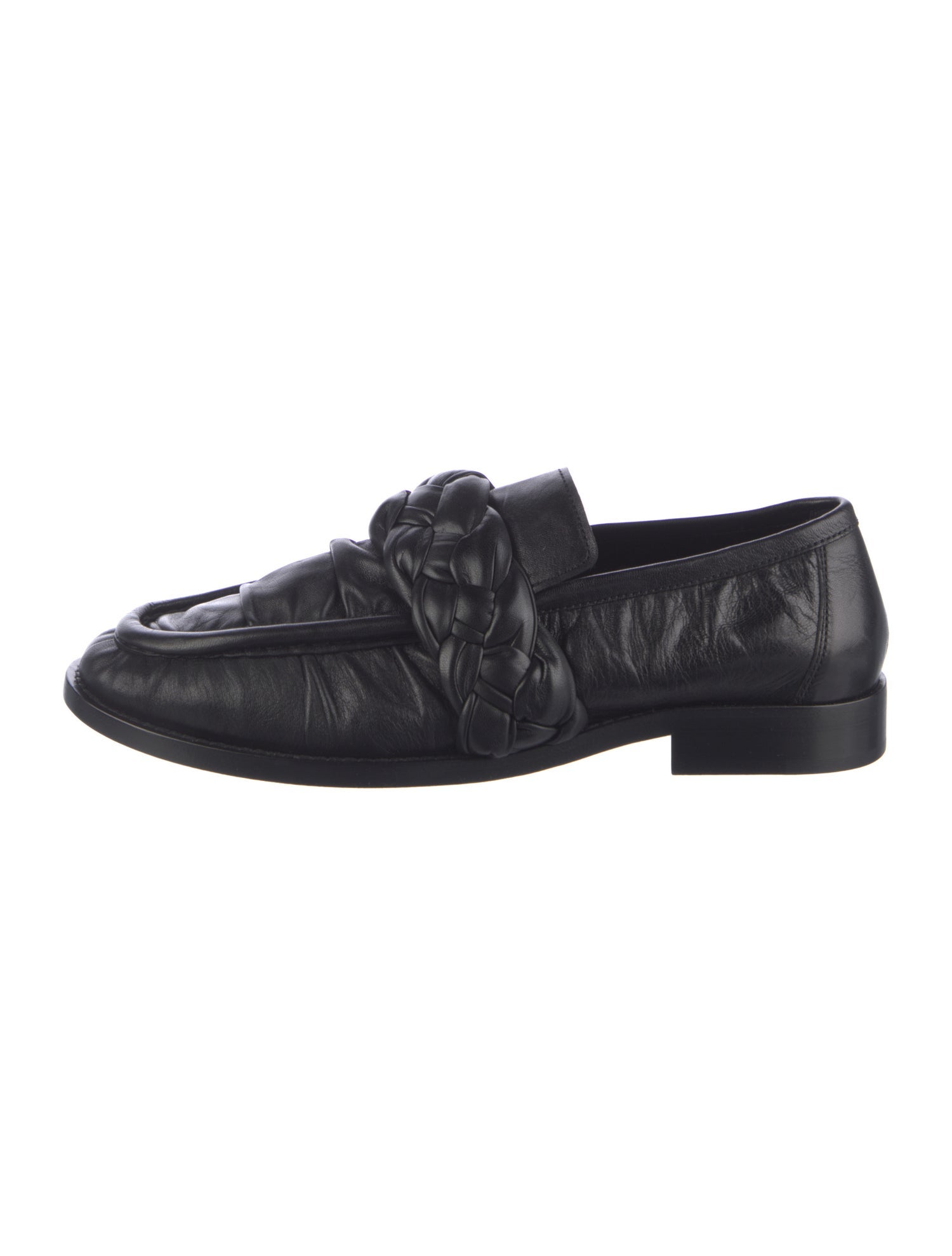 Bottega Veneta Leather Braided Accents Loafers