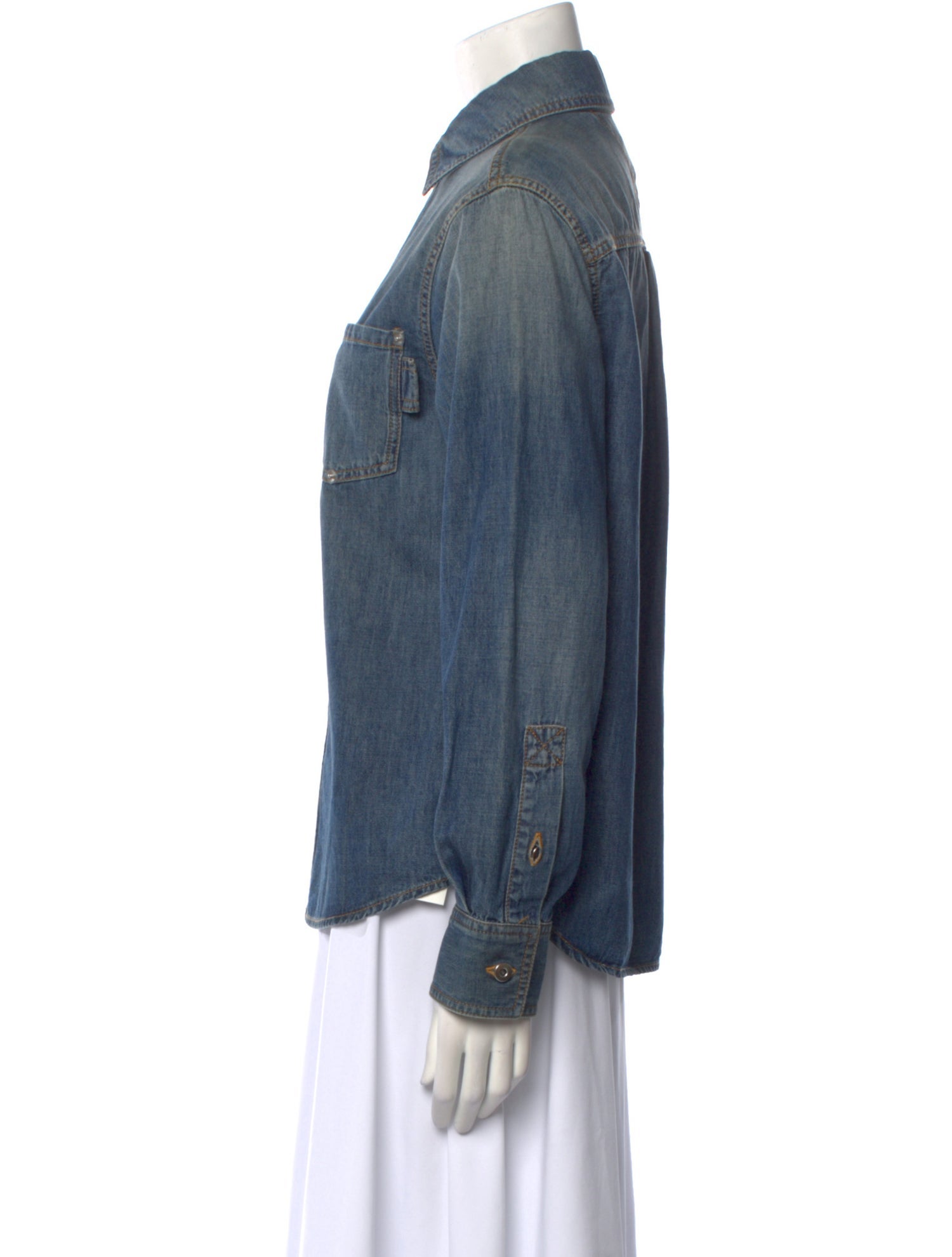 Bottega Veneta Long Sleeve Button-Up Top