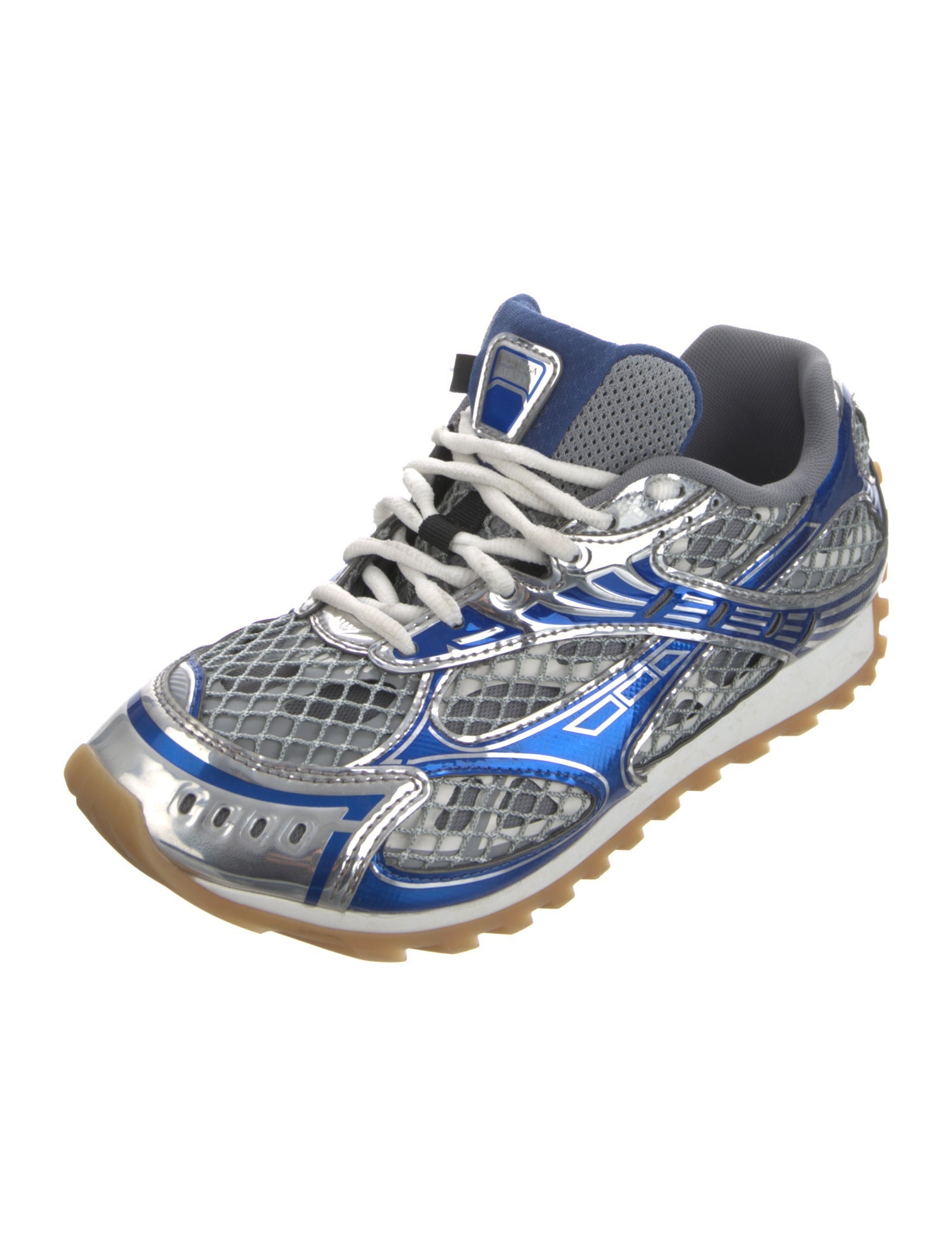 Bottega Veneta Mesh Colorblock Pattern Sneakers