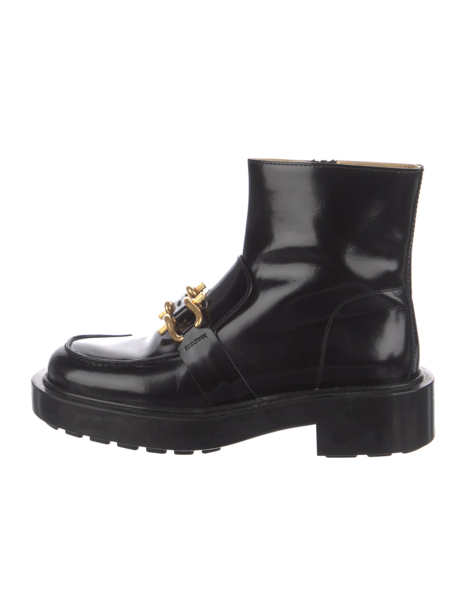 Bottega Veneta Patent Leather Combat Boots