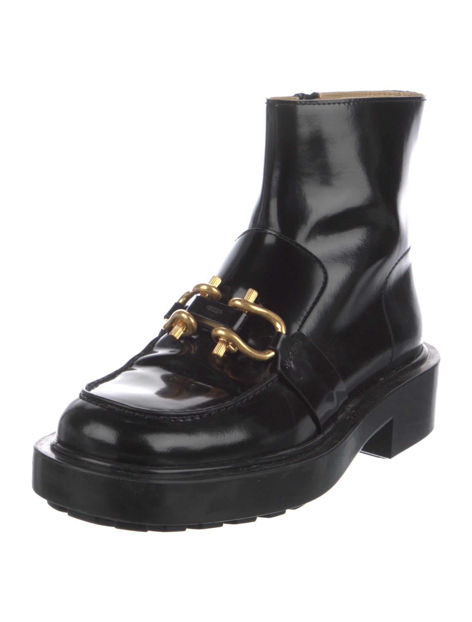 Bottega Veneta Patent Leather Combat Boots