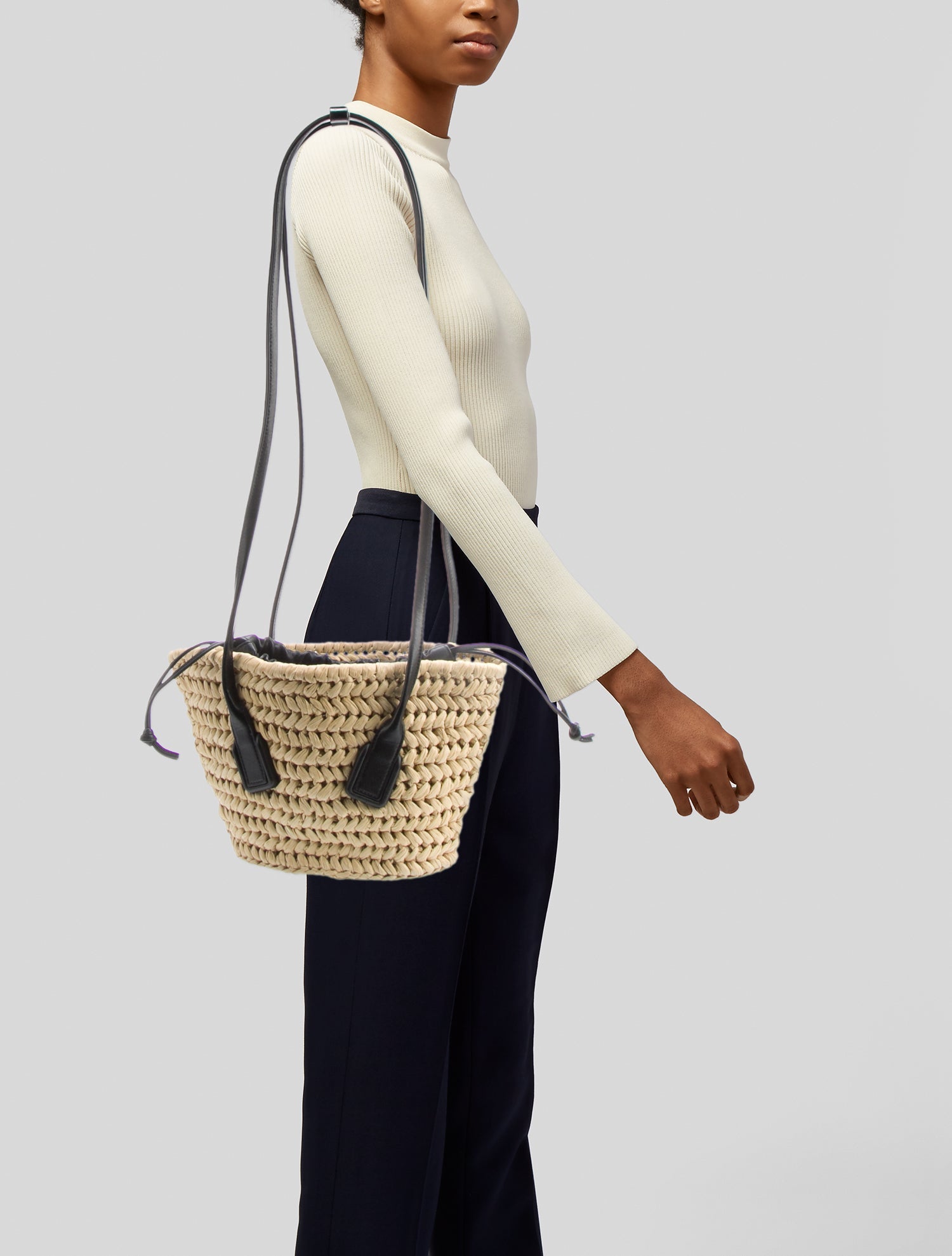 Bottega Veneta Raffia Arco Small