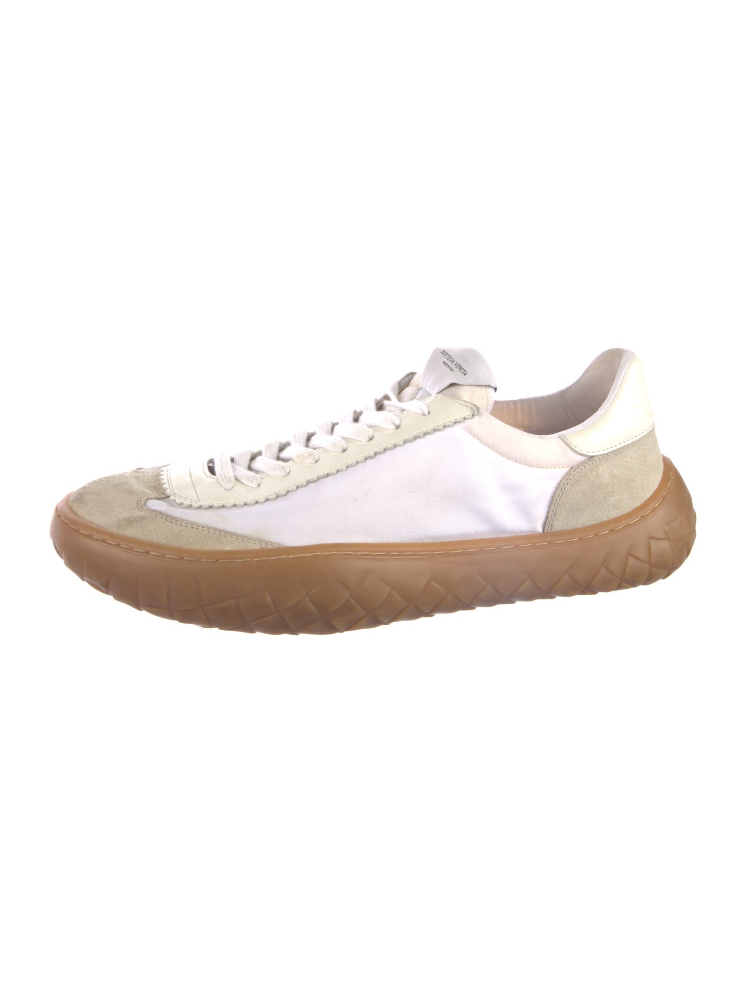 Bottega Veneta Leather Colorblock Pattern Sneakers