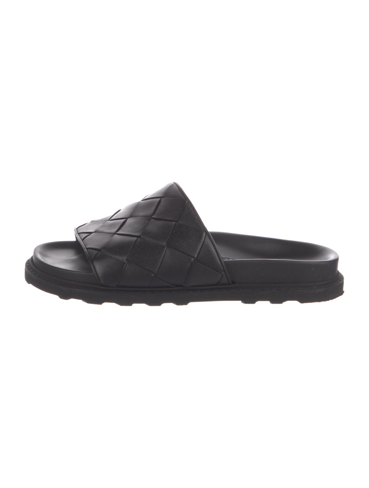 Bottega Veneta Intrecciato Weave Leather Slides