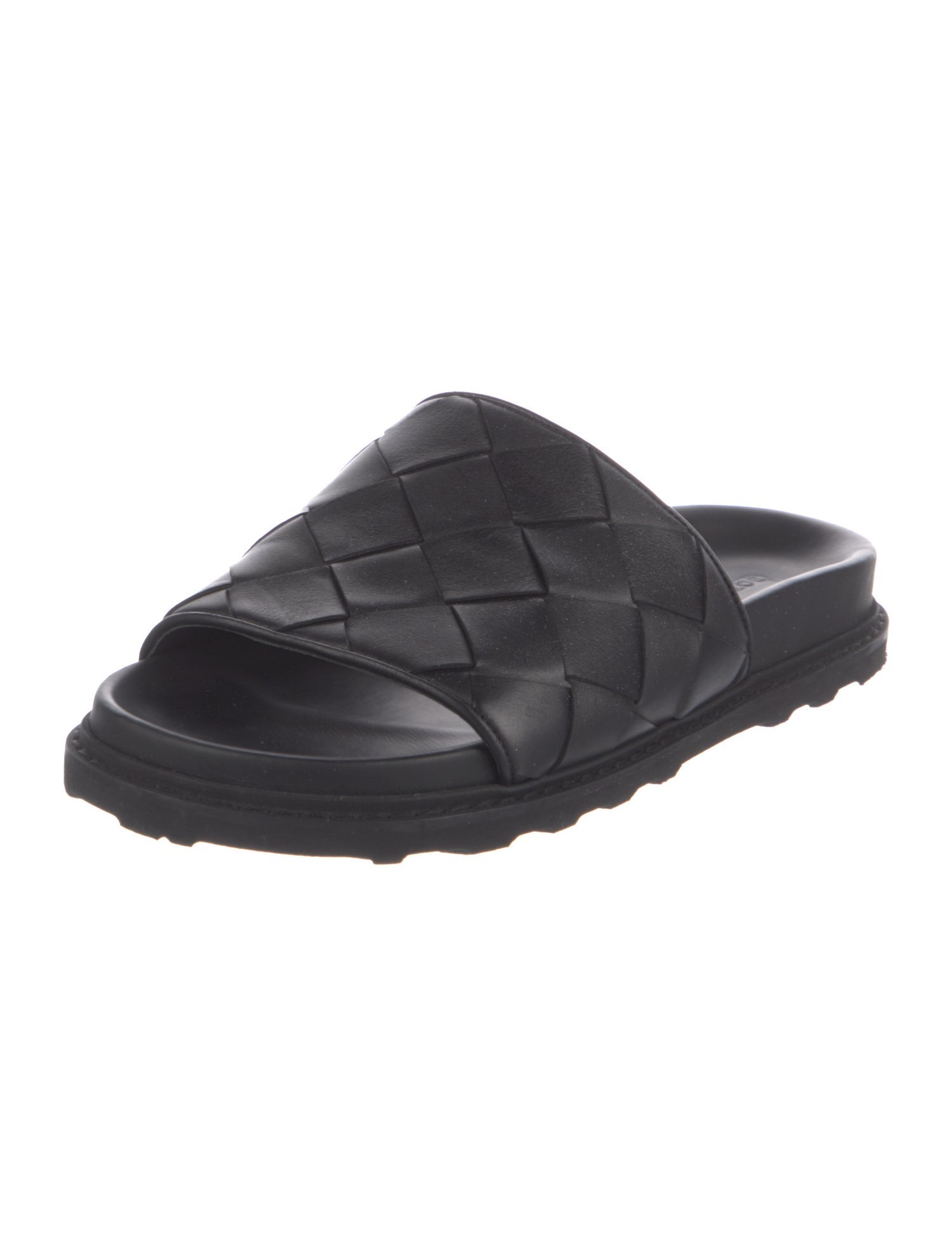 Bottega Veneta Intrecciato Weave Leather Slides