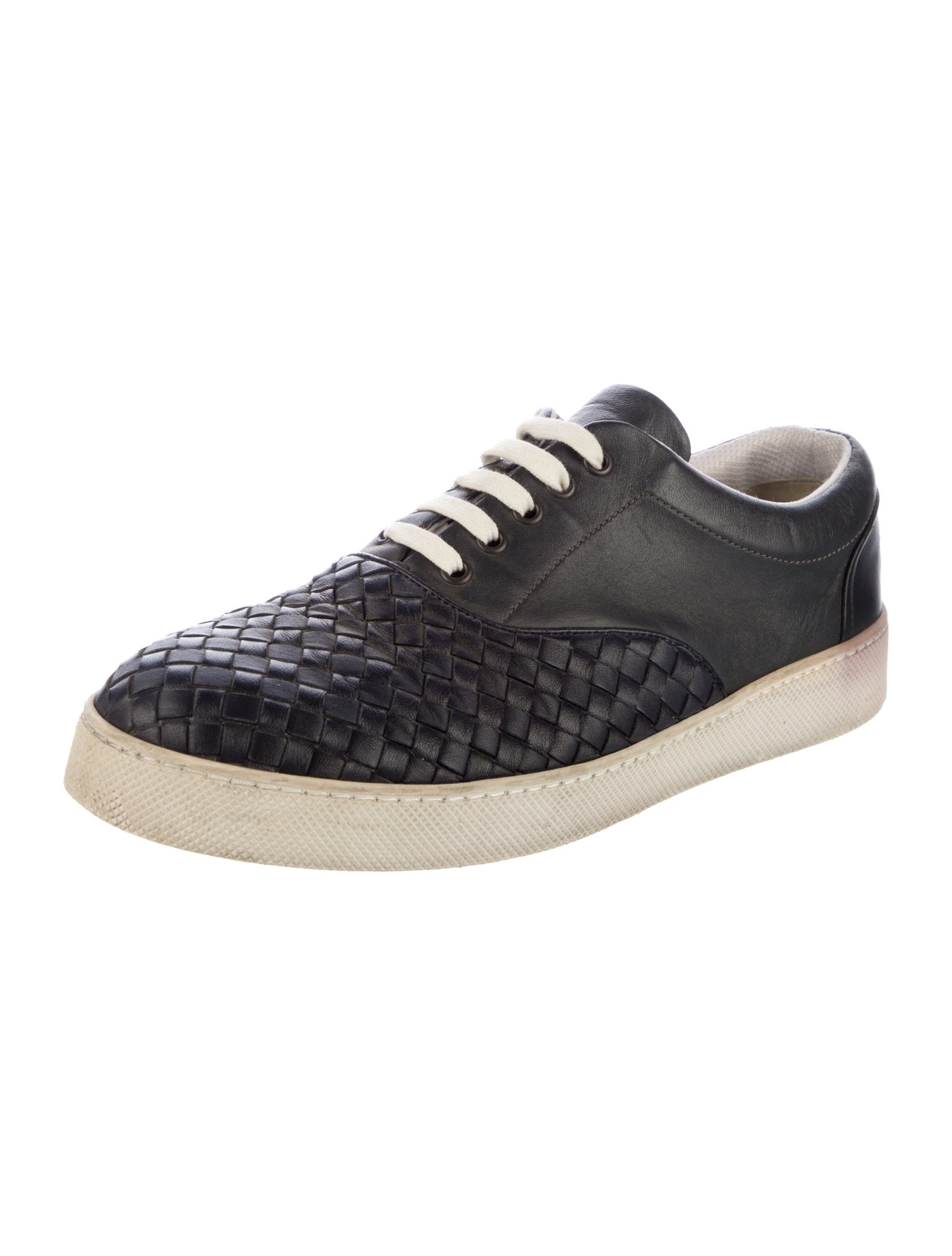 Bottega Veneta Intrecciato Weave Leather Sneakers