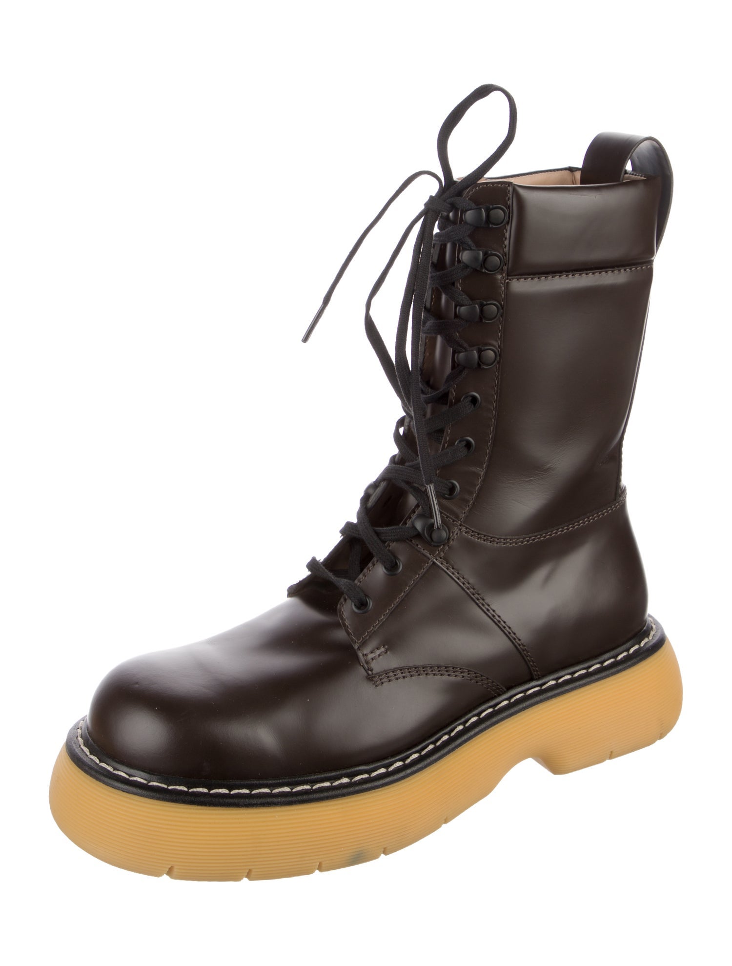 Bottega Veneta Leather Lace-Up Boots
