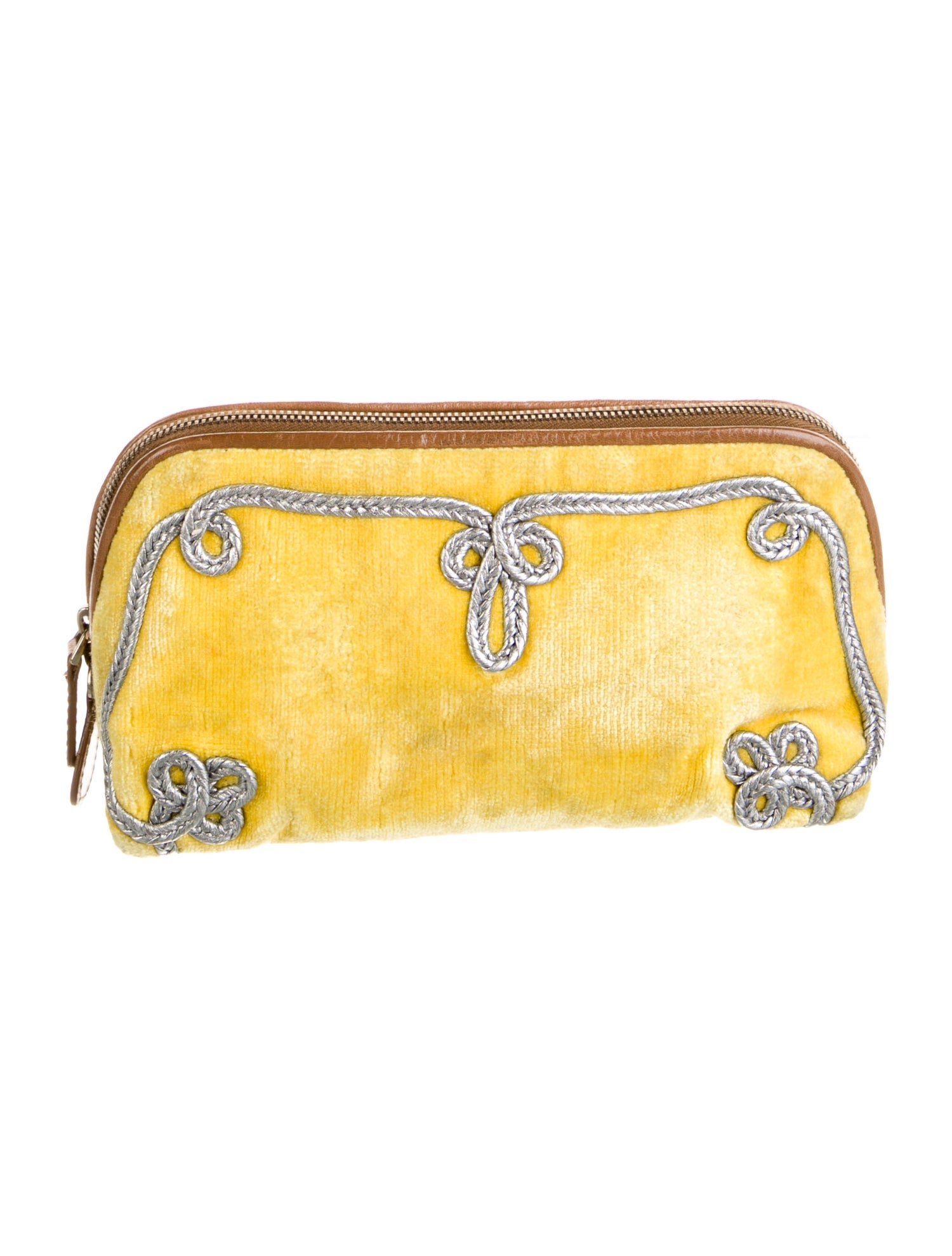 Bottega Veneta Velvet Zip Pouch